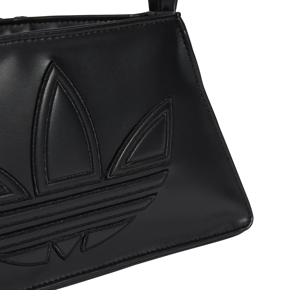 adidas Polyurethane Outline Trefoil Shoulder Bag - Black