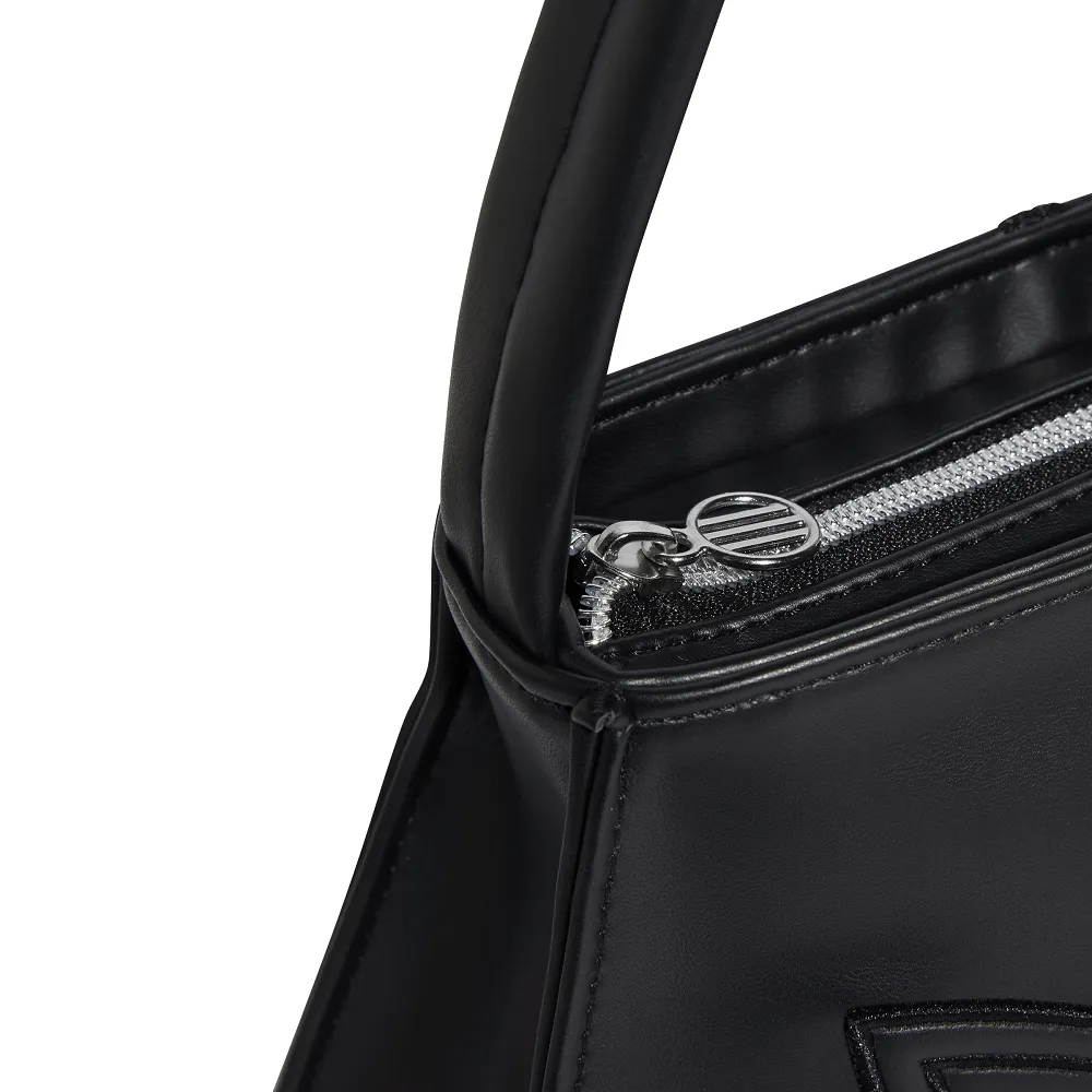 adidas Polyurethane Outline Trefoil Shoulder Bag - Black