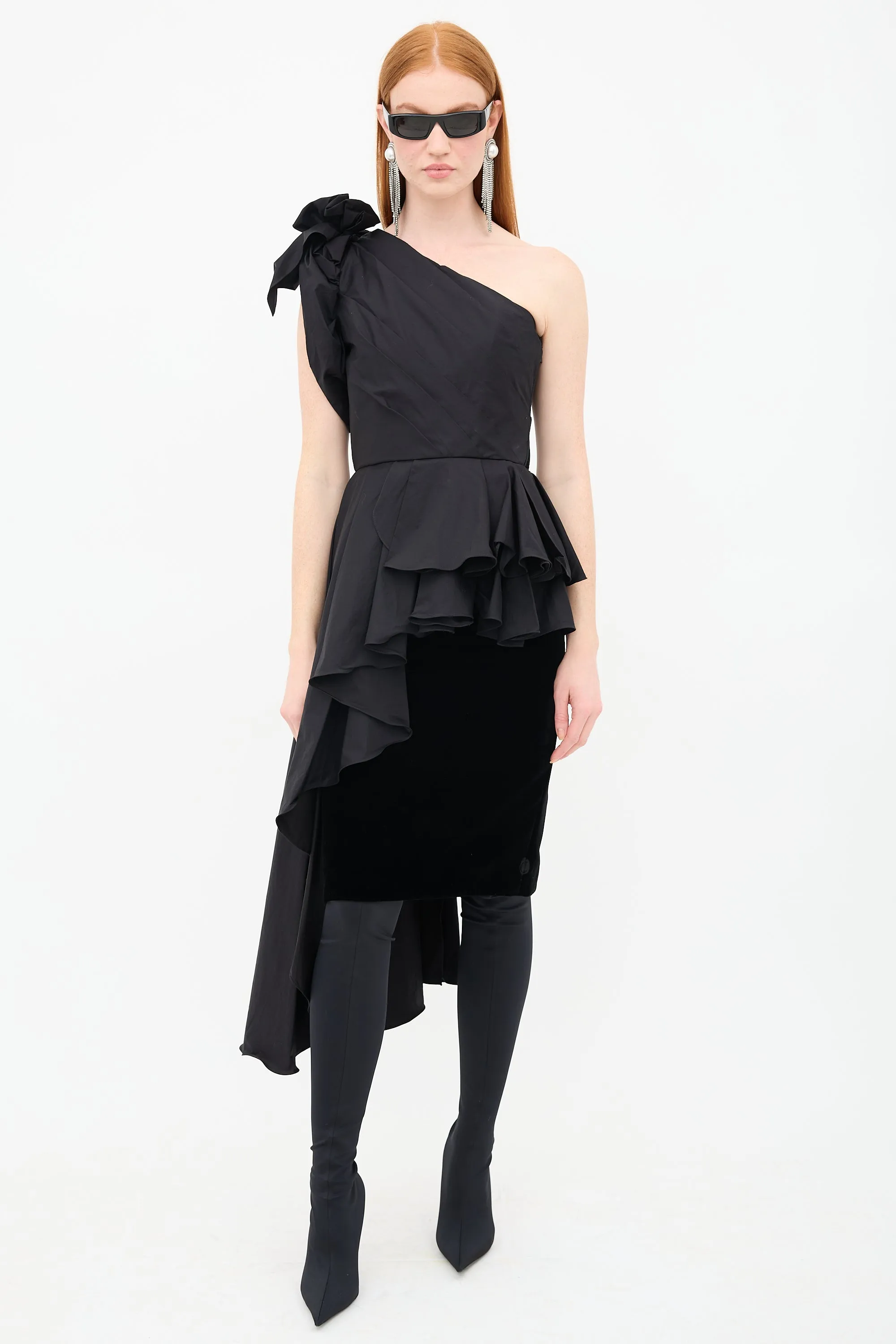 Agave Asymmetrical Ruffle Top