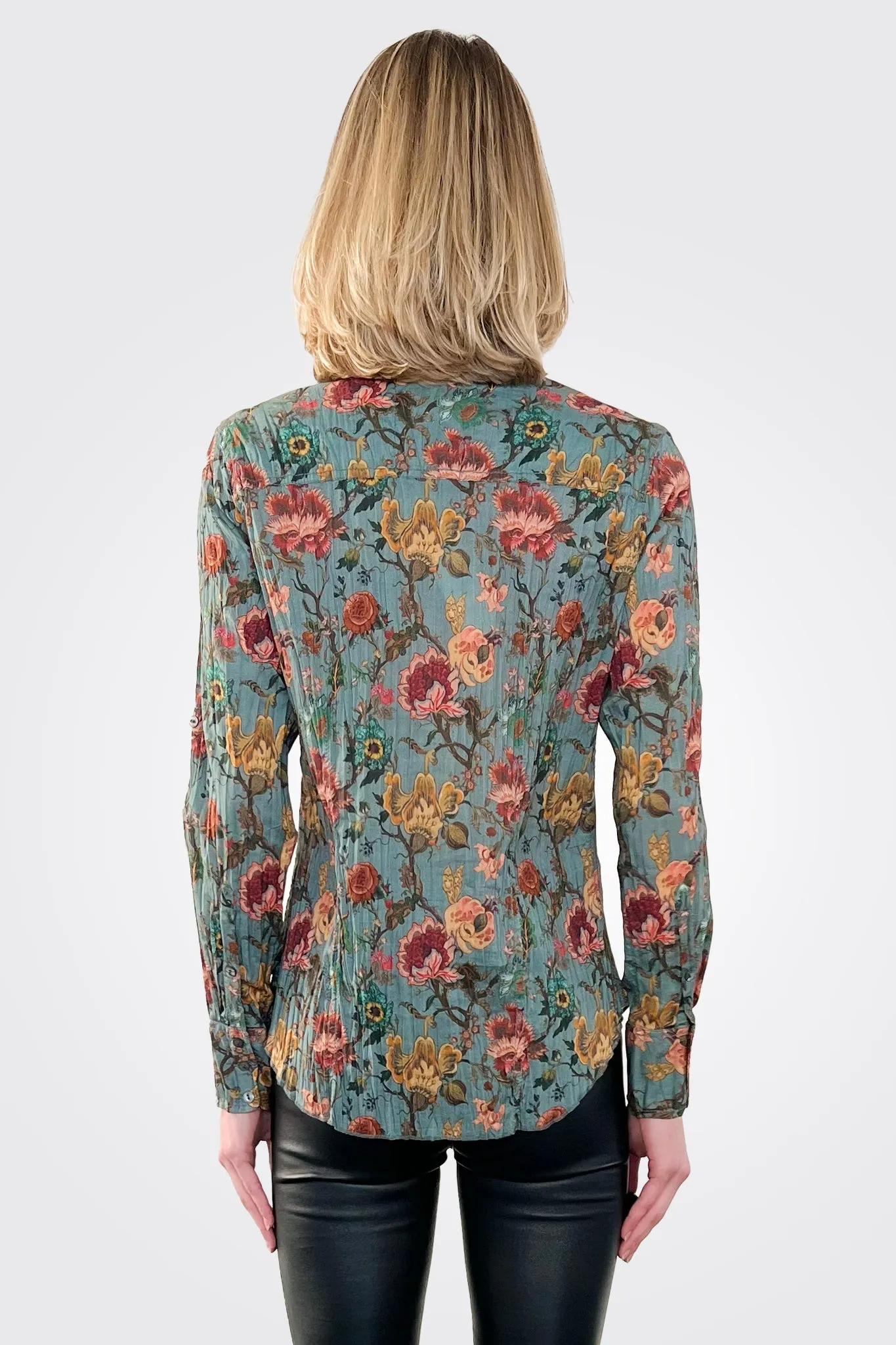 Algiers Button Down Blouse - Blue