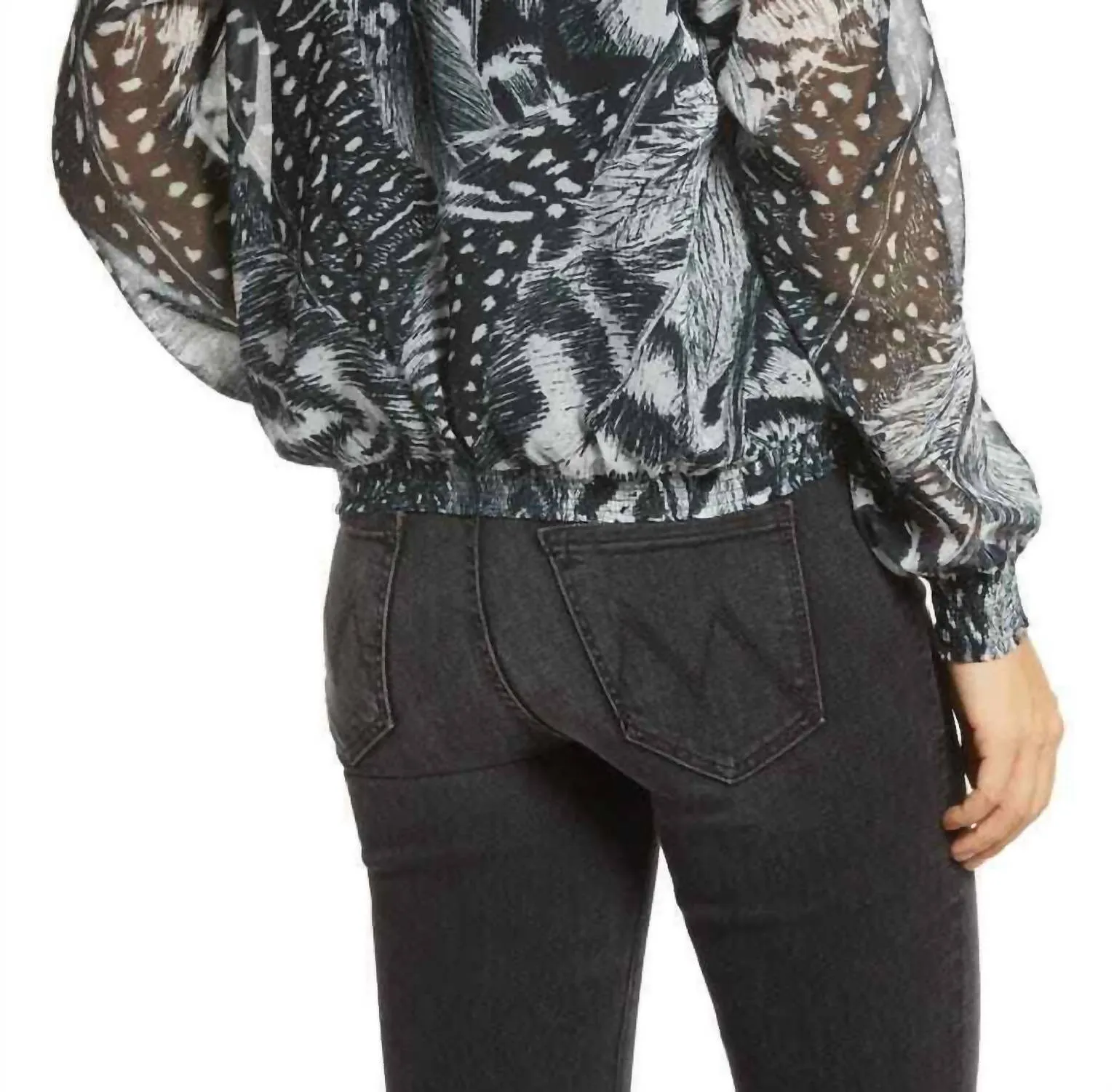 Allsaints - Feather Long Sleeve Fara Stretto V-Neck Wrap Blouse
