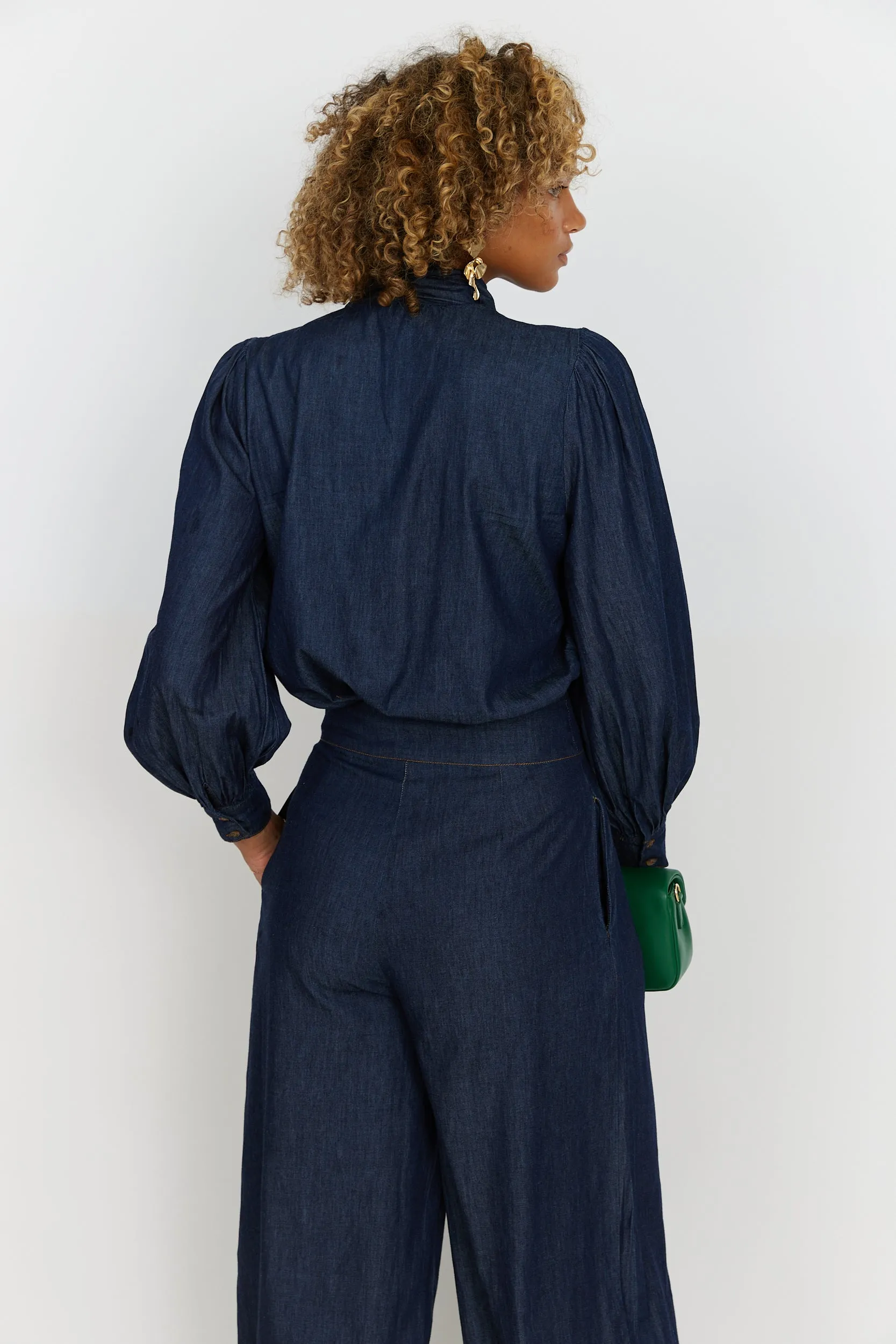 Altha Tie Detail Denim Top