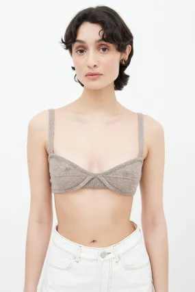 Beige Eda Cashmere Knit Bralette