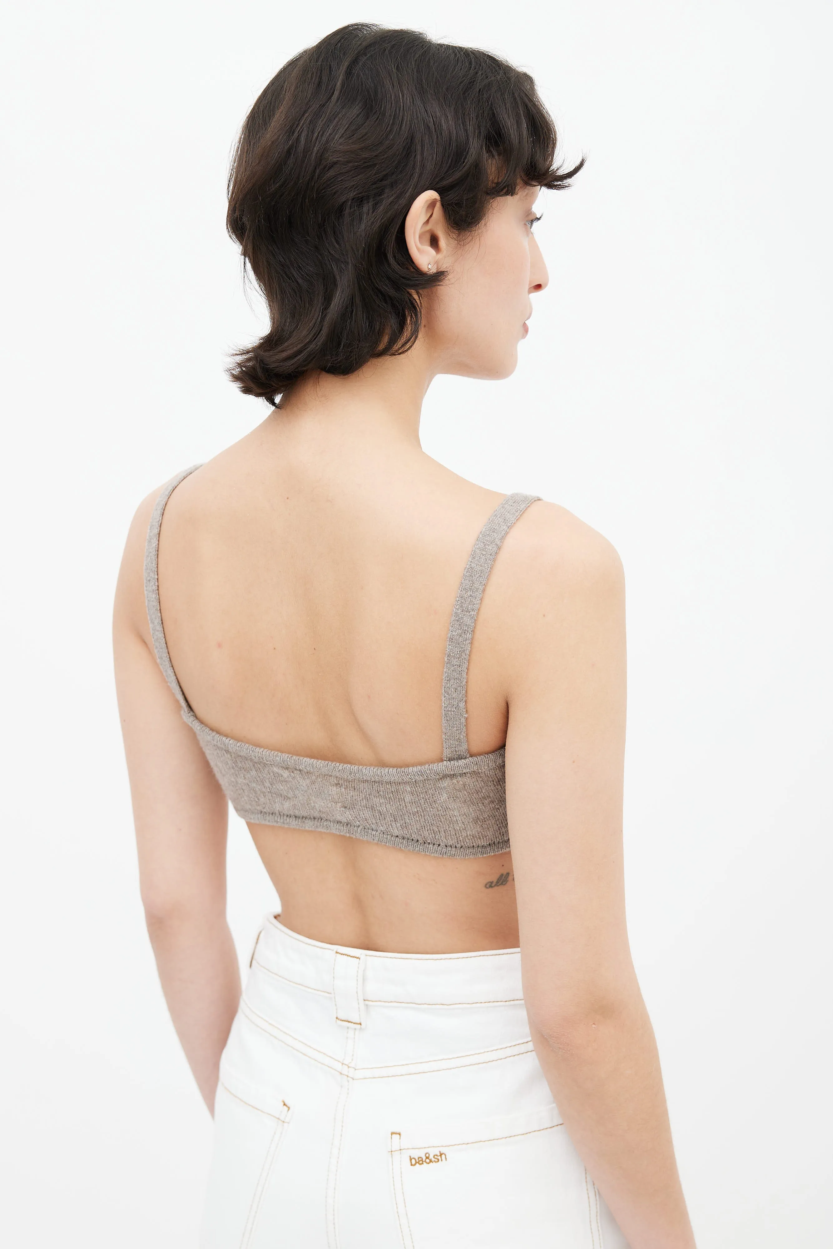 Beige Eda Cashmere Knit Bralette