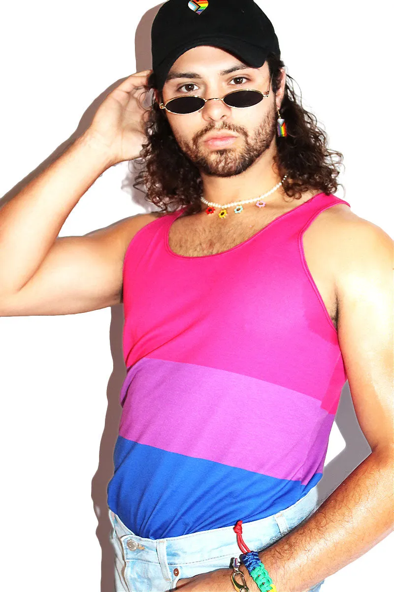 Bisexual Flag All Over Racerback Tank- Blue