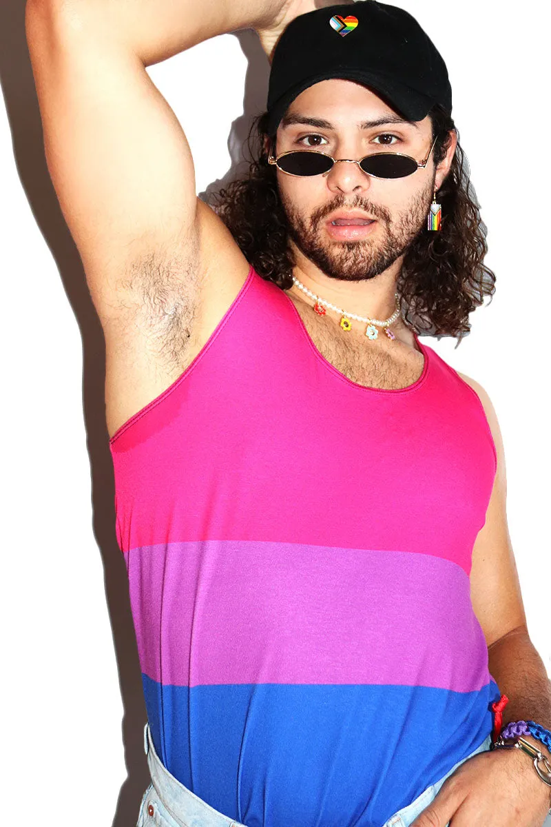 Bisexual Flag All Over Racerback Tank- Blue