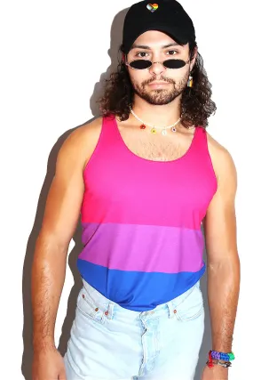 Bisexual Flag All Over Racerback Tank- Blue