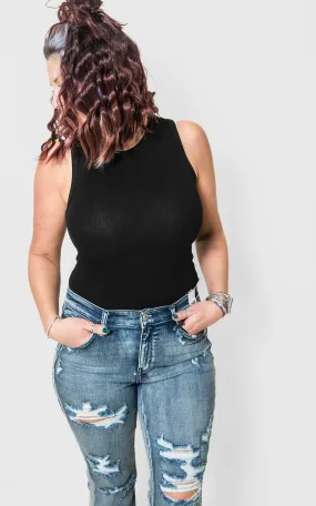 Black Sleeveless Bodysuit - Final Sale