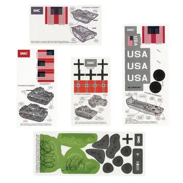 BMC WWII Sticker Sheets for German US Tanks Landing Craft and Bunkers