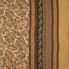 Border  Printed Crinkled Yoryu - DELILAH - 018 - Brown