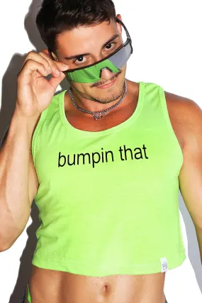 Bumpin That Crop Racerback Tank- Neon Green