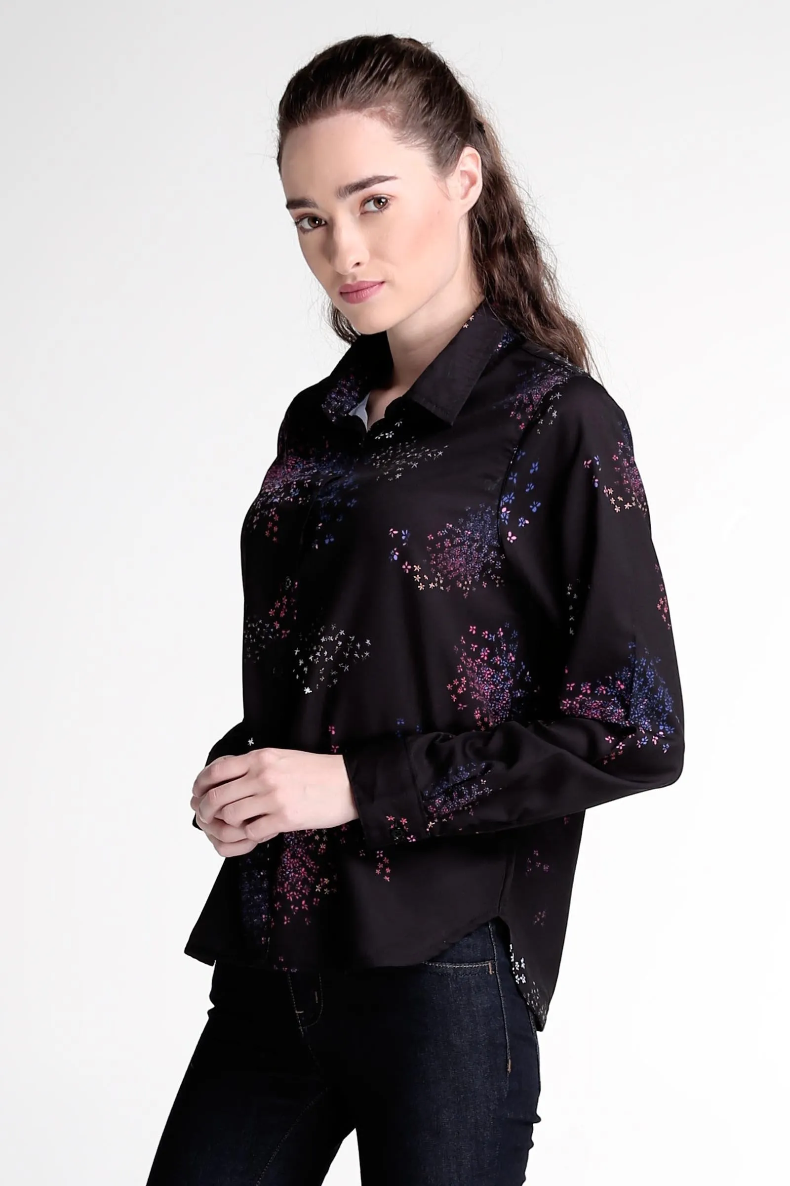 Button-Down Chiffon Shirt