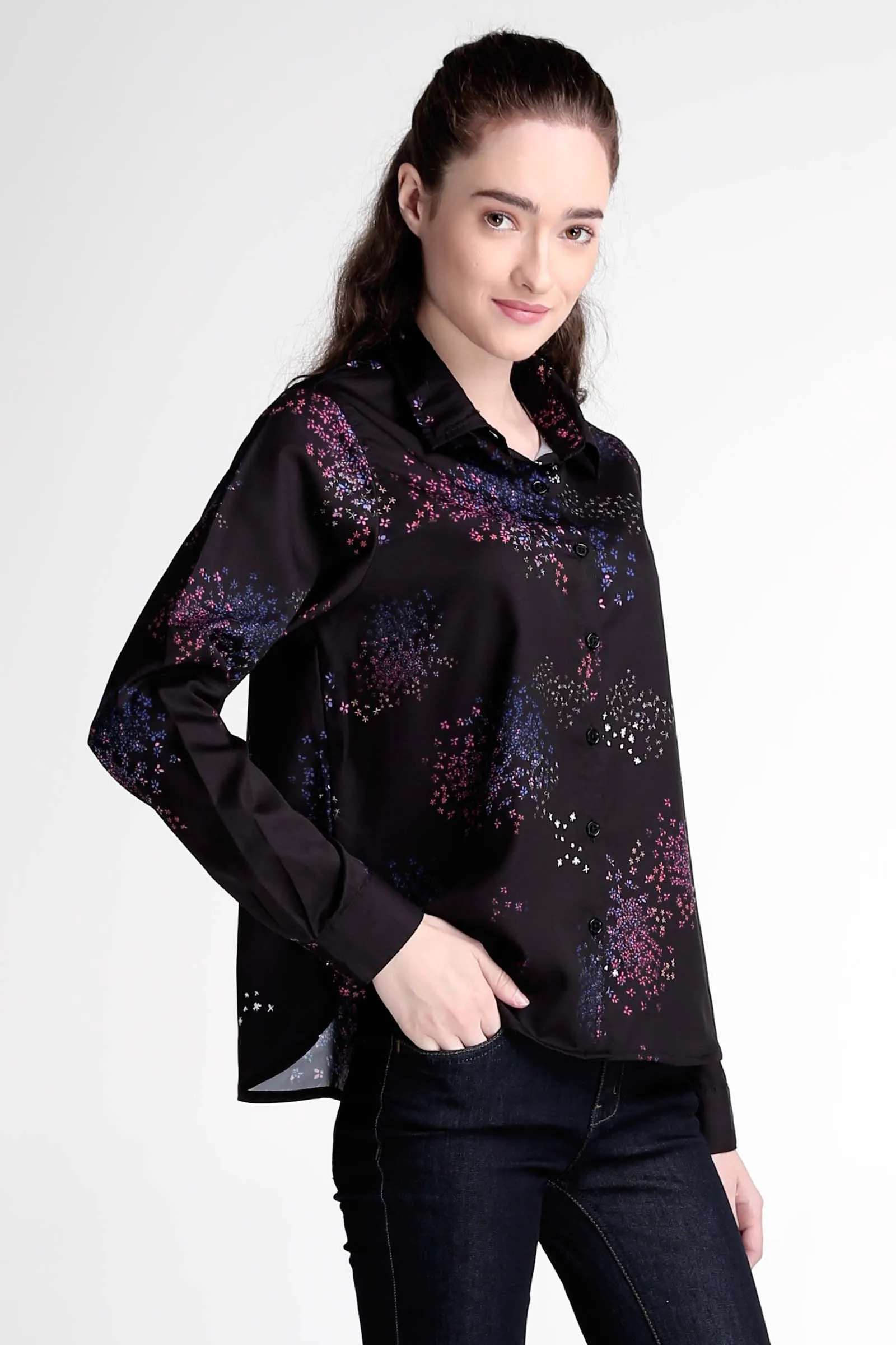Button-Down Chiffon Shirt