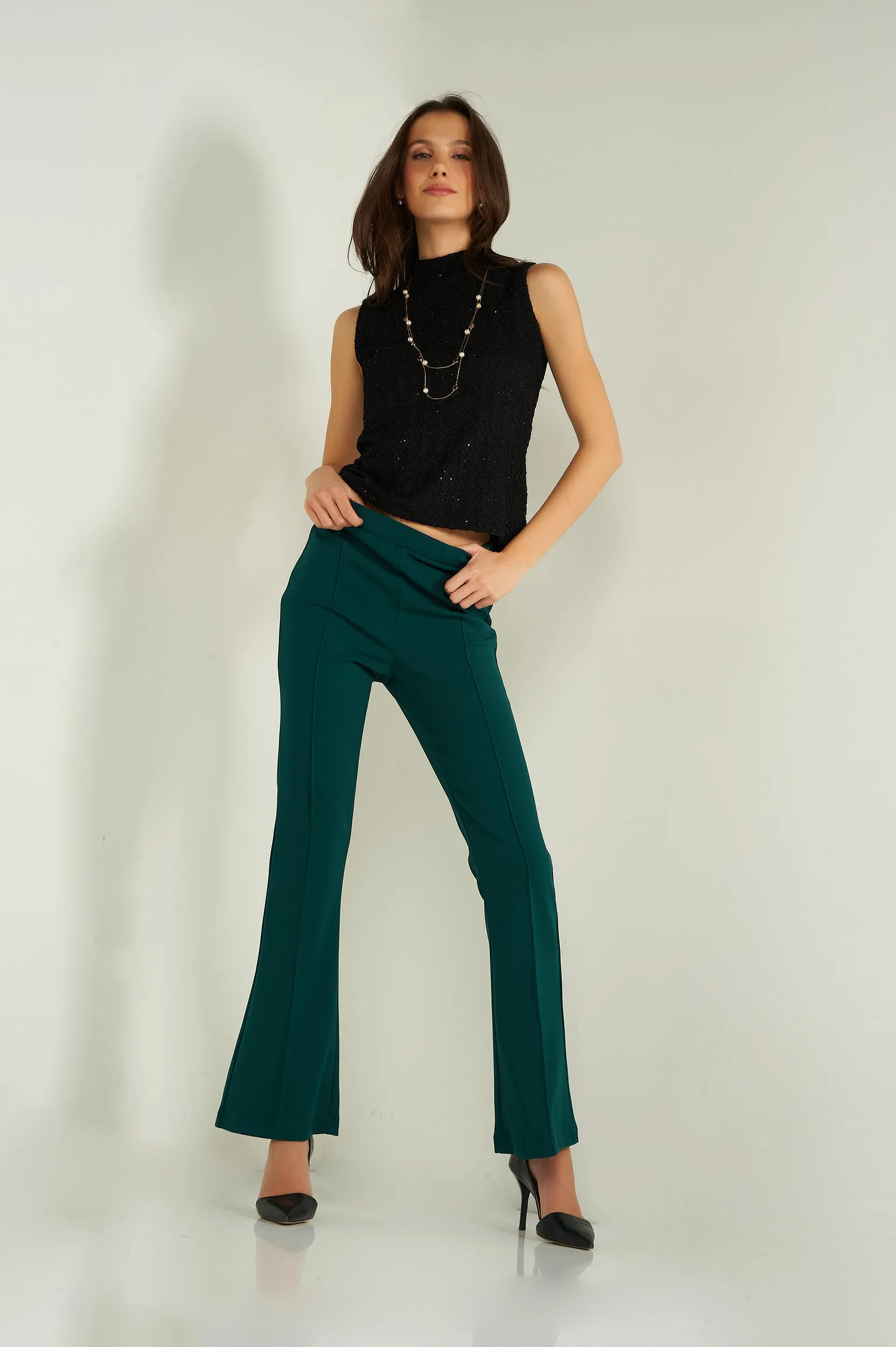Camisole brillante texturée à col montant - DORA-LUX - (R-A6)