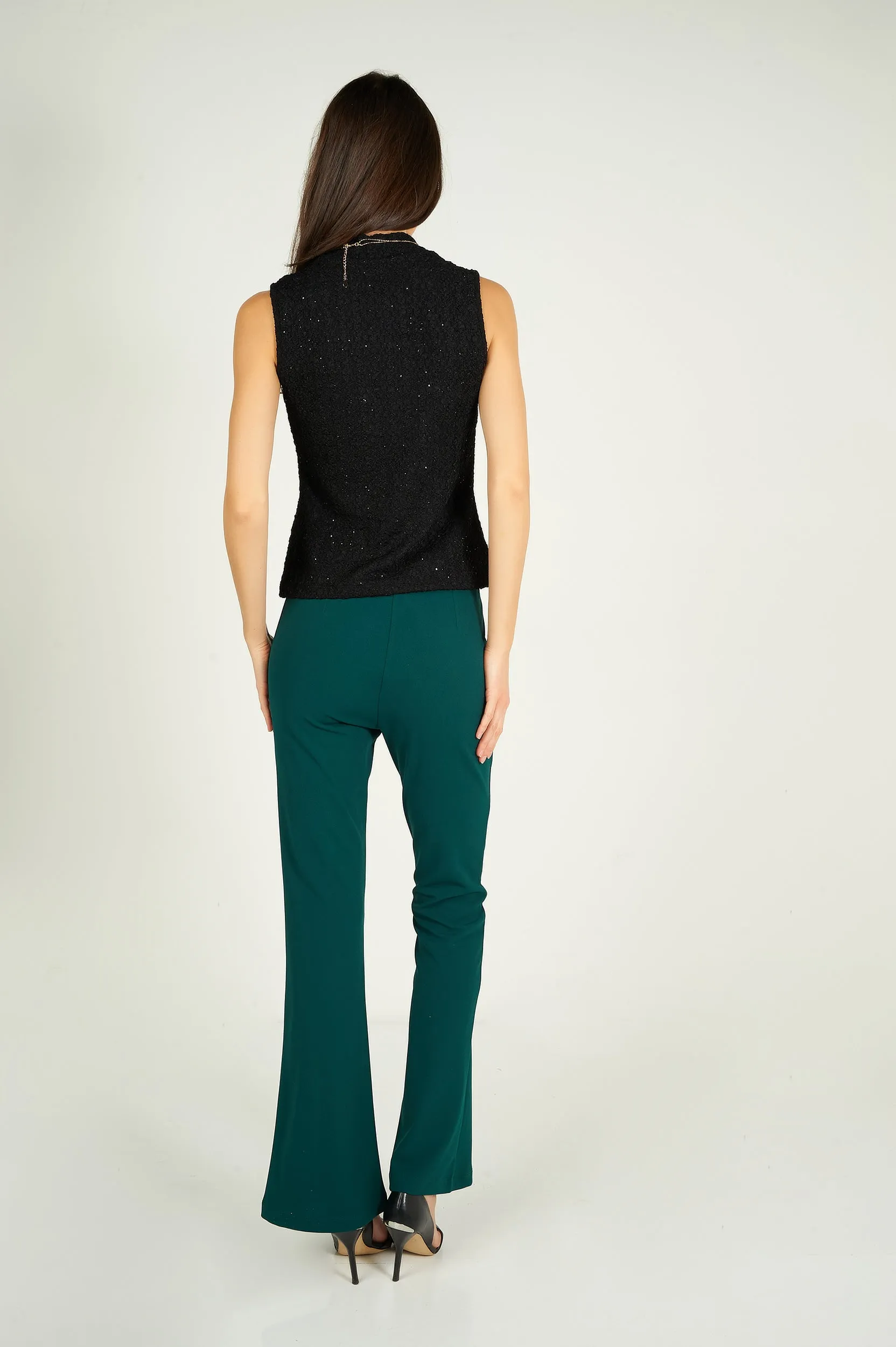 Camisole brillante texturée à col montant - DORA-LUX - (R-A6)