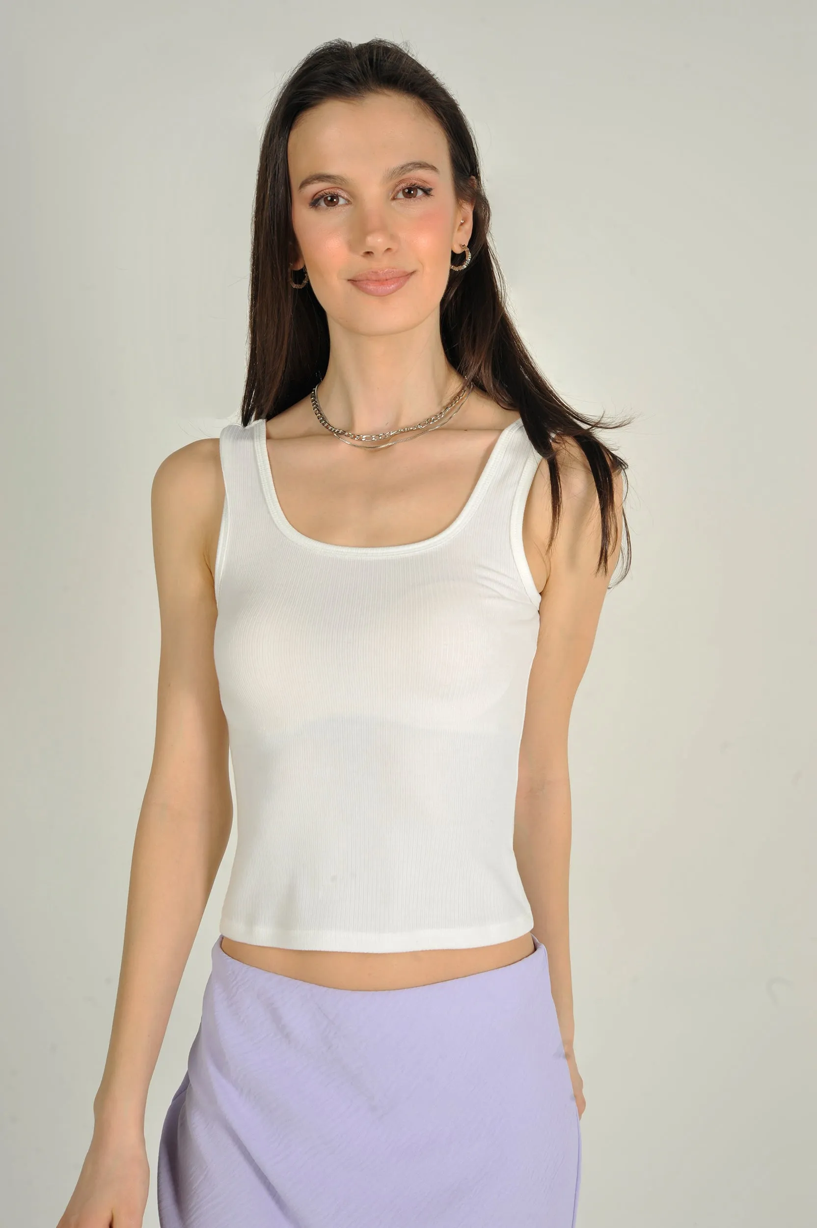 Camisole courte côtelée - JABEL - (R-B6)