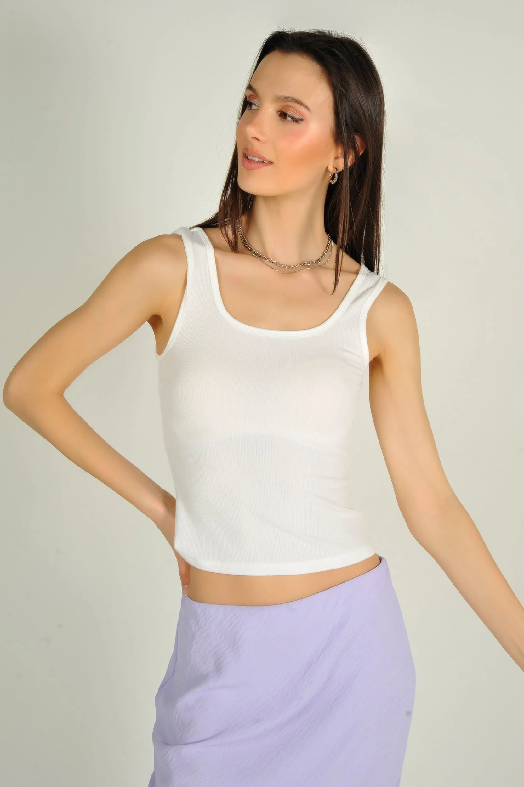 Camisole courte côtelée - JABEL - (R-B6)