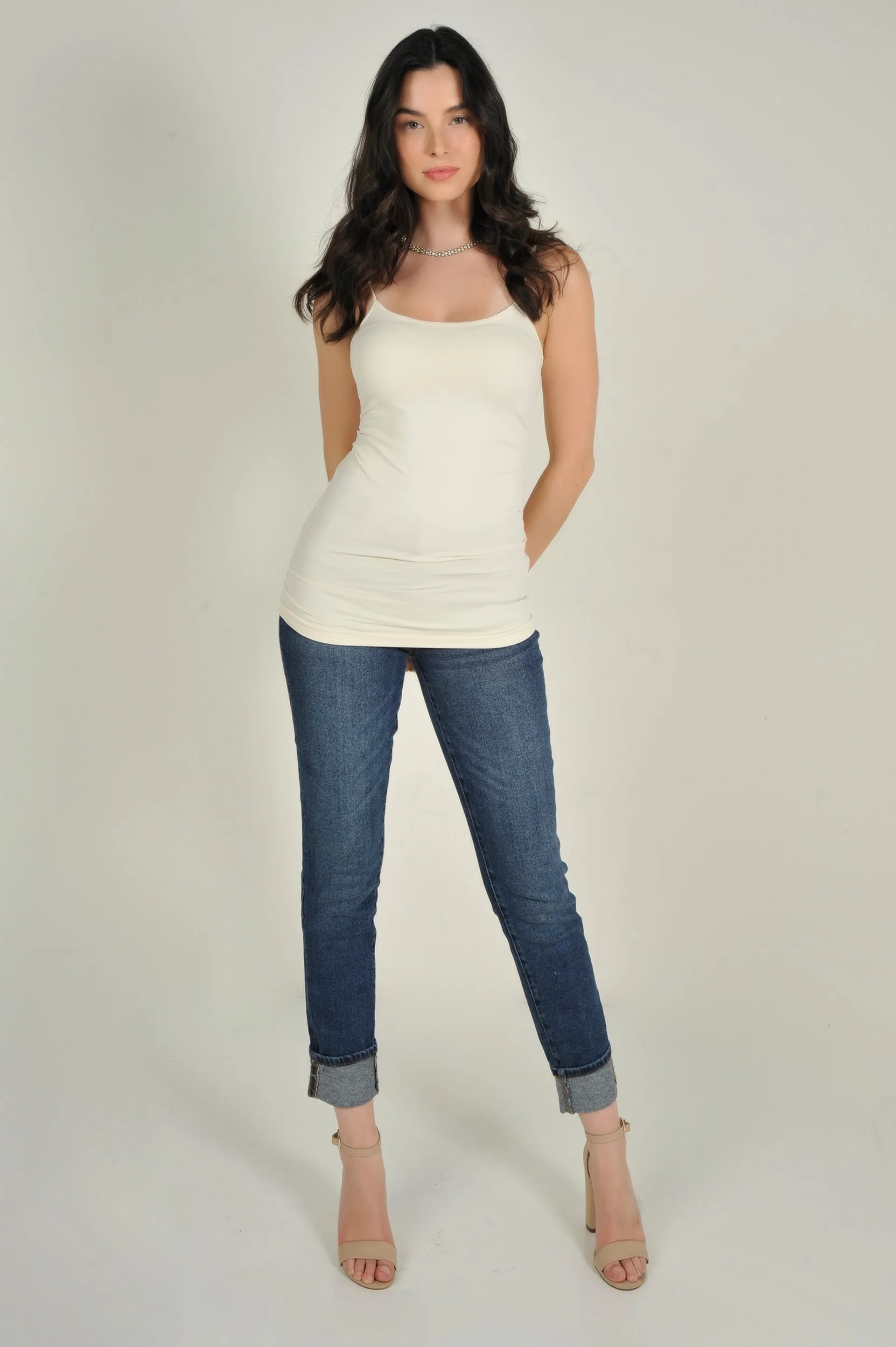 Camisole longue à fines bretelles - CET1106-W2 - (E-A2)