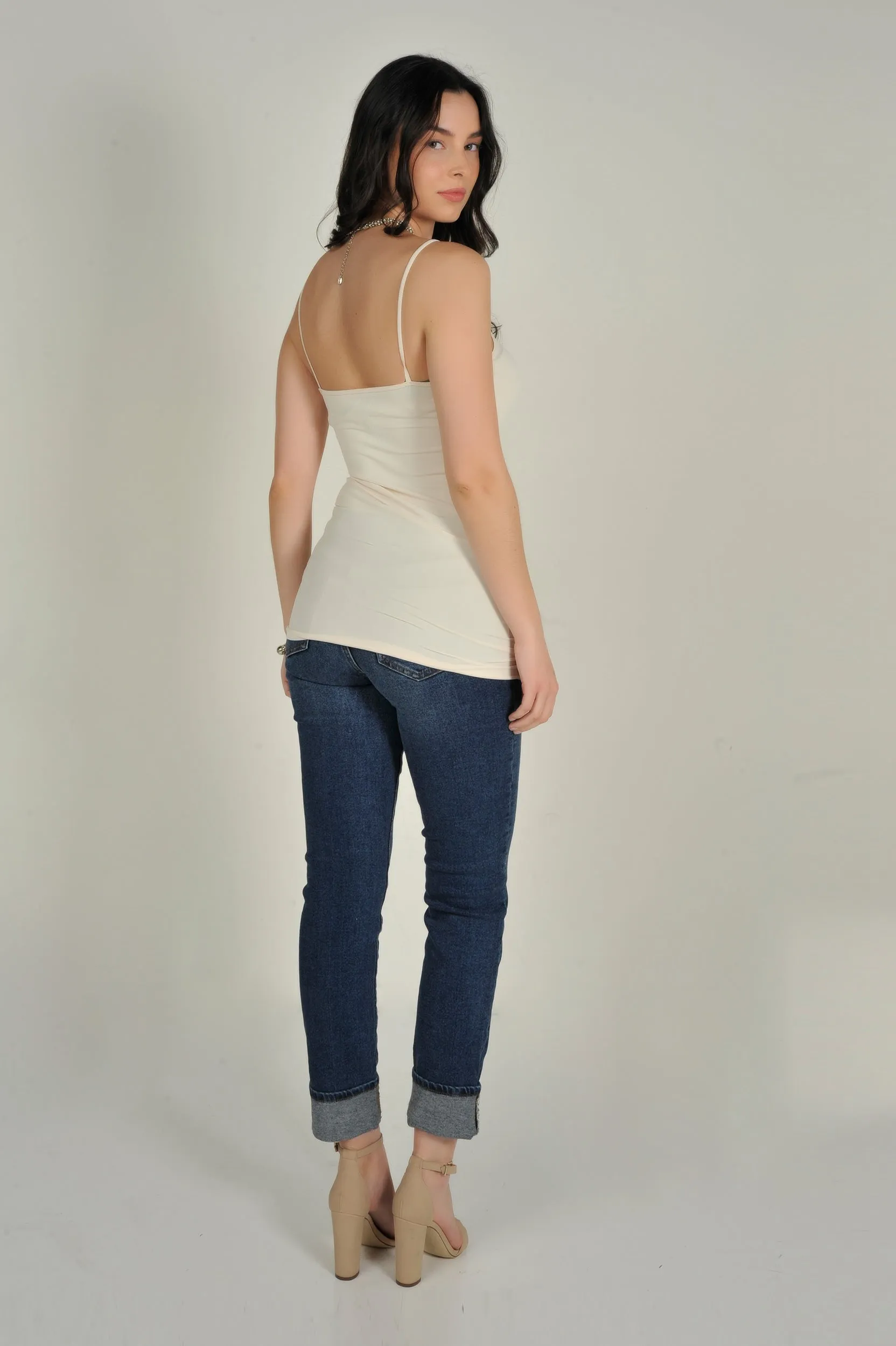 Camisole longue à fines bretelles - CET1106-W2 - (E-A2)