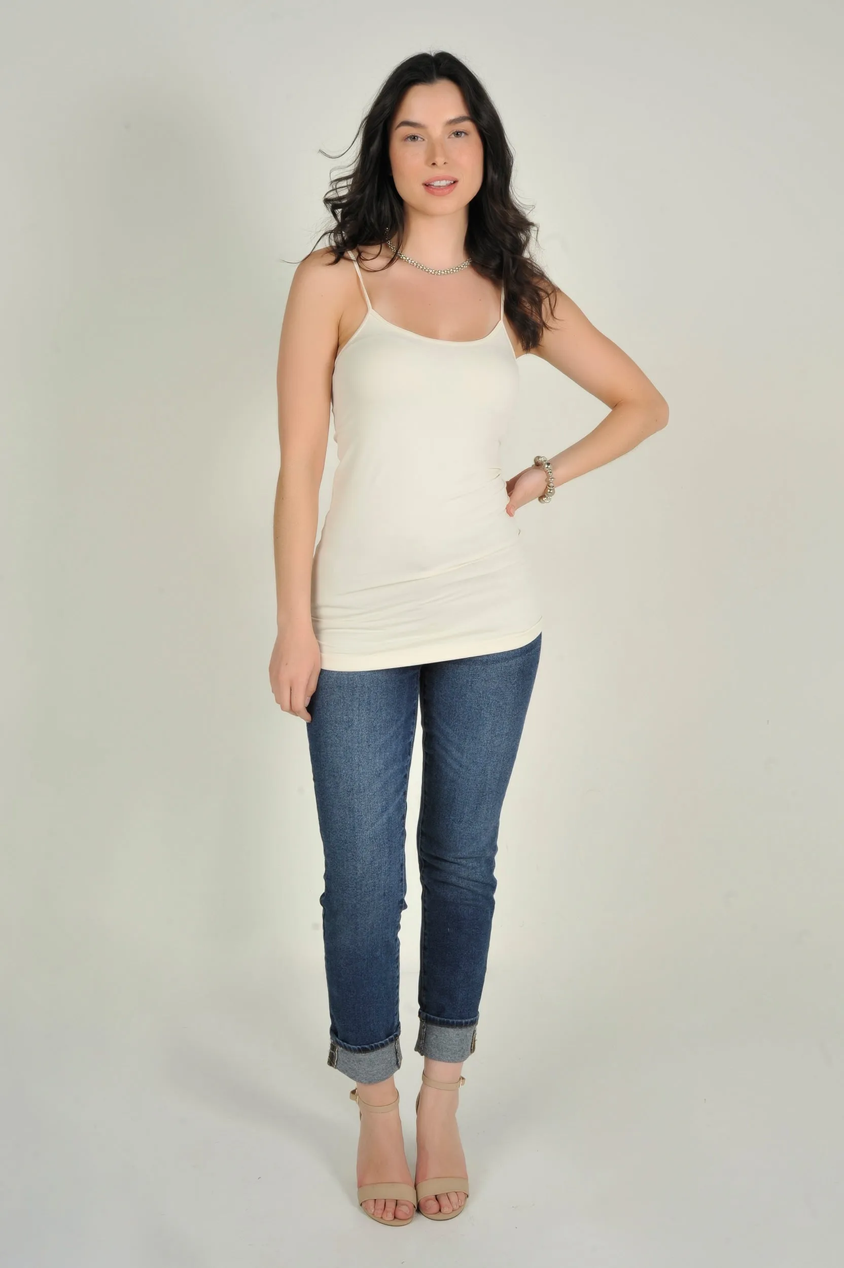 Camisole longue à fines bretelles - CET1106-W2 - (E-A2)
