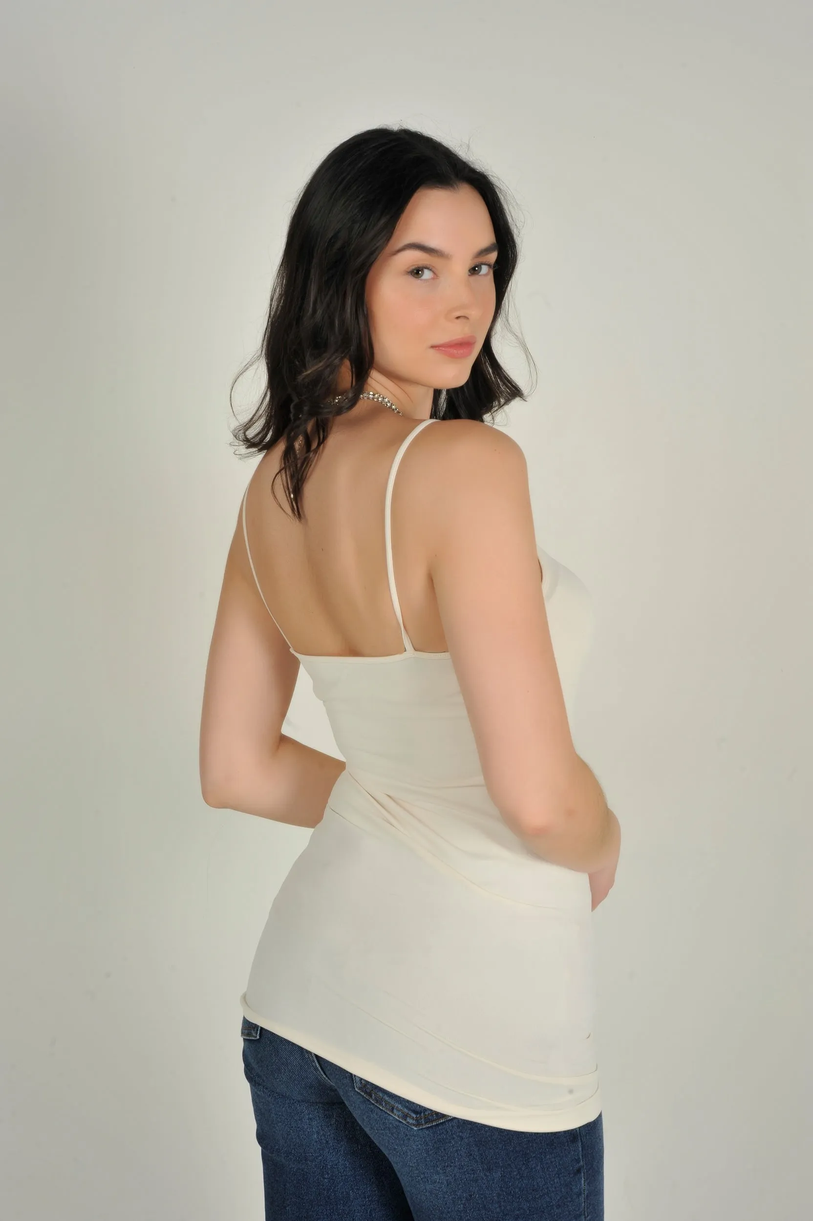 Camisole longue à fines bretelles - CET1106-W2 - (E-A2)