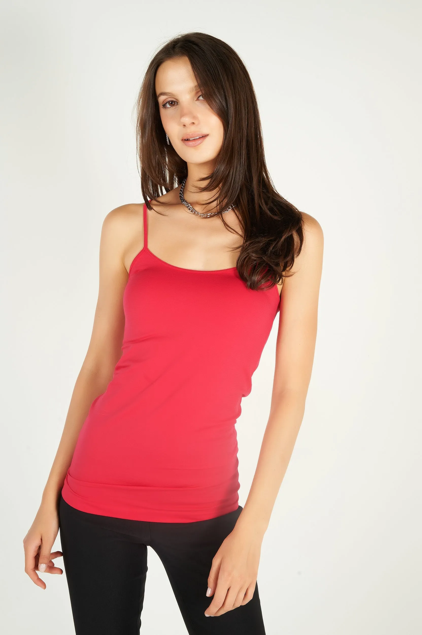 Camisole longue à fines bretelles - CET1106-W2 - (E-A2)