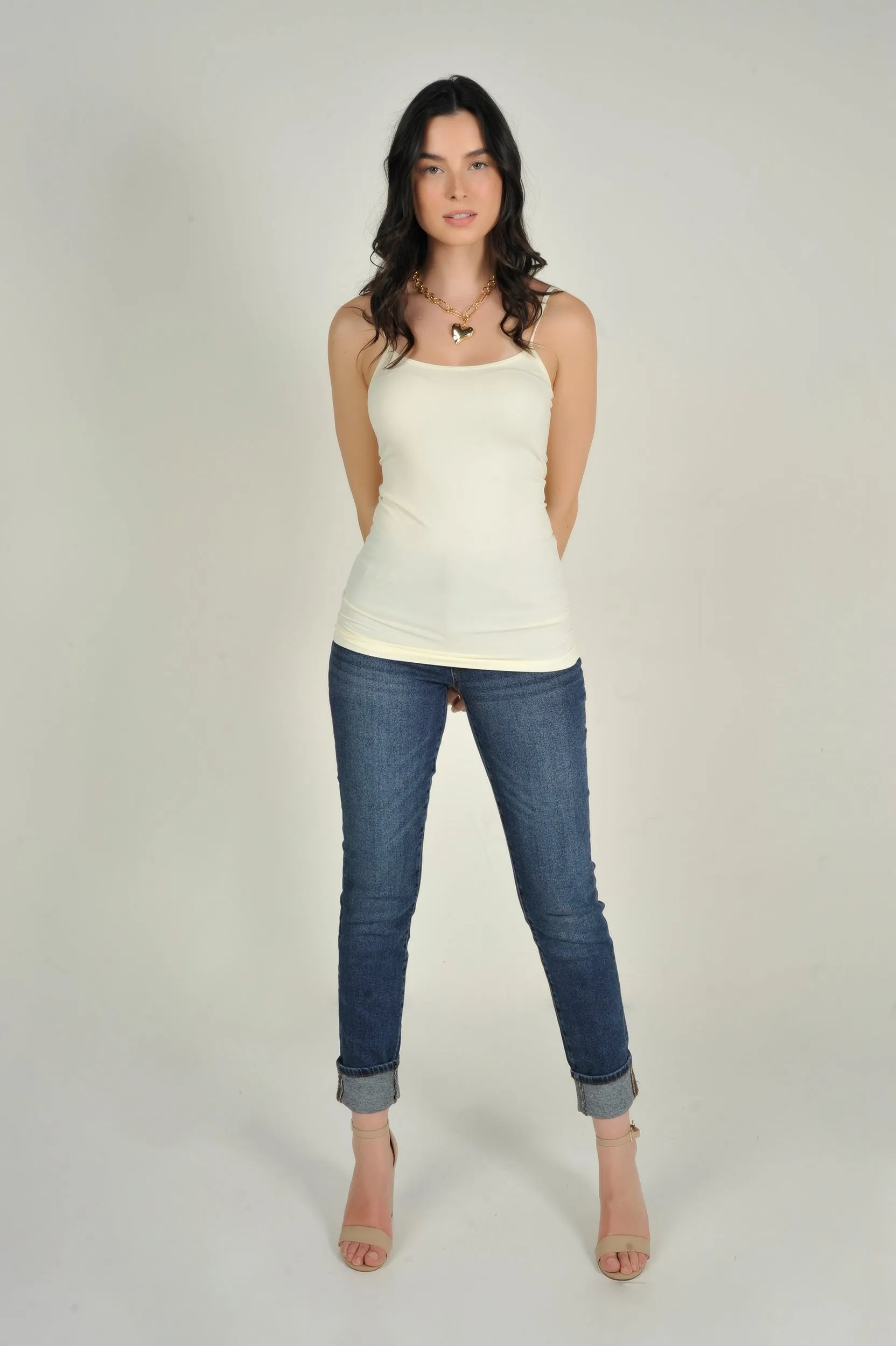 Camisole longue à fines bretelles - CET1106-W2 - (E-A2)