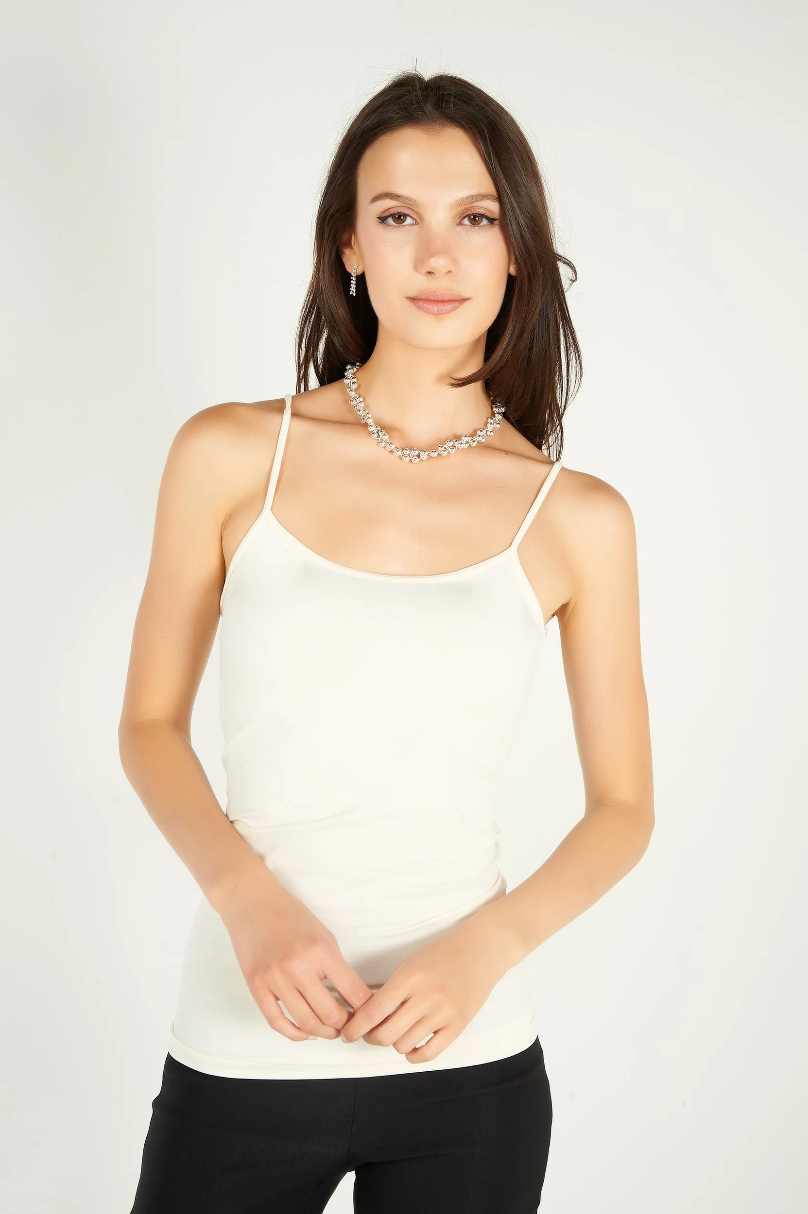 Camisole longue à fines bretelles - CET1106-W2 - (E-A2)