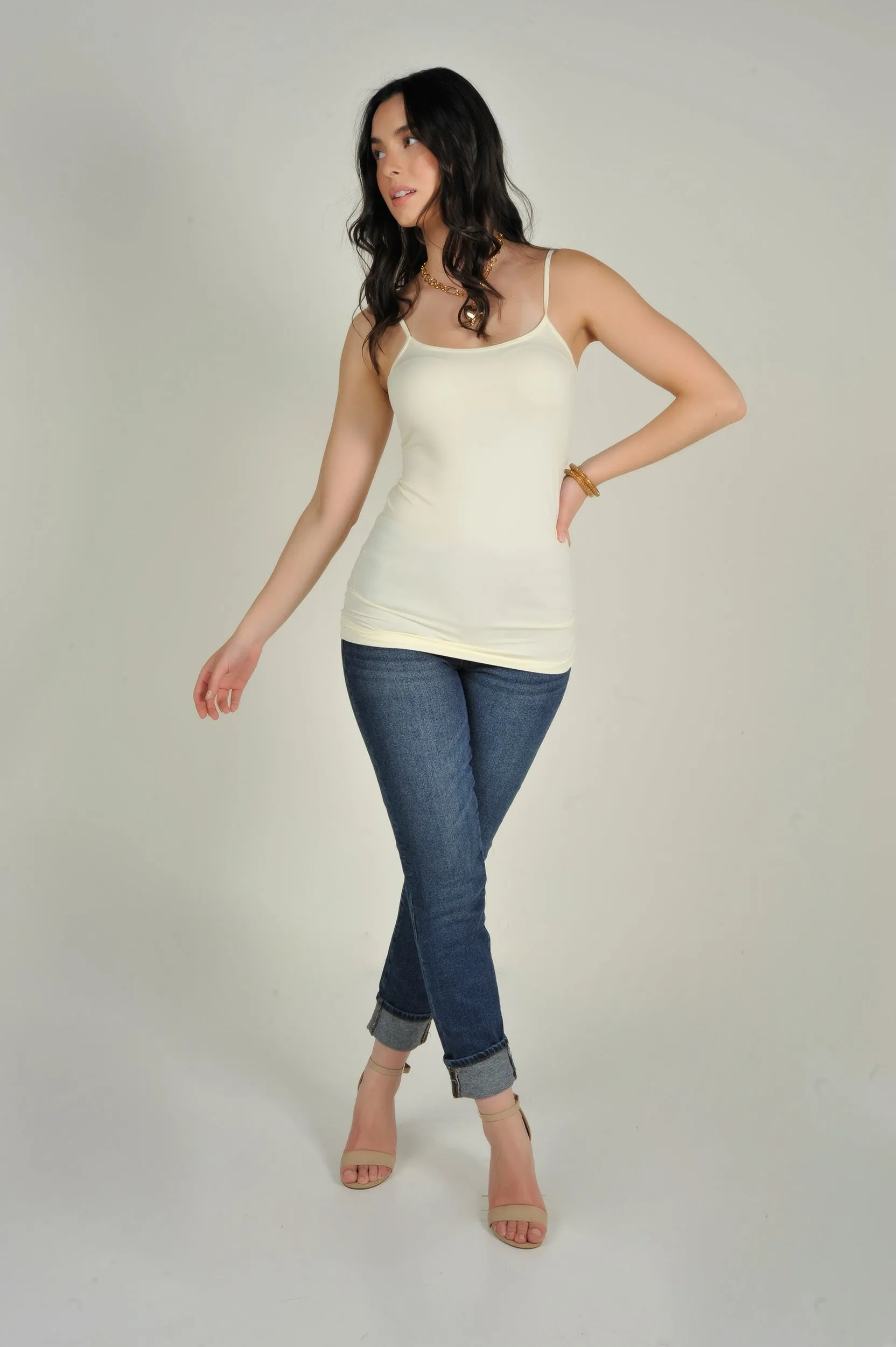 Camisole longue à fines bretelles - CET1106-W2 - (E-A2)