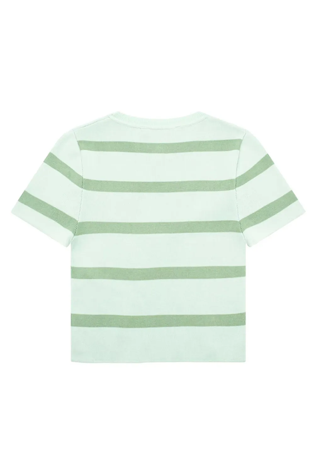 'Celine' Striped & Plain Knit T-Shirt (4 Colors)