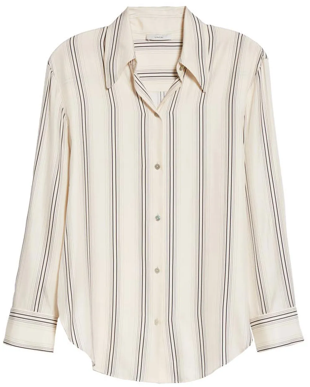 Chiffon Striped Button Down Shirt