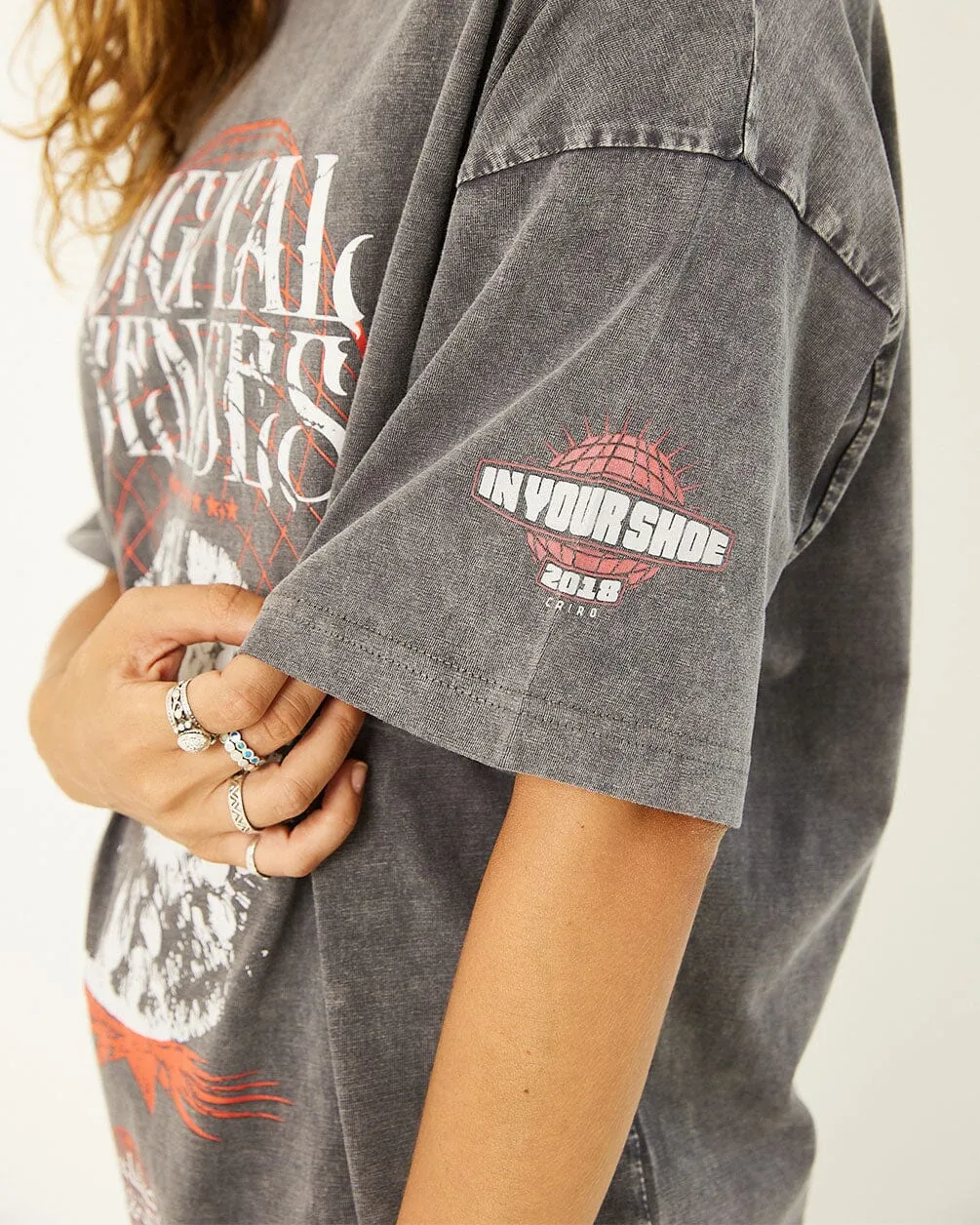 Digital Senses Acid Washed Oversized Tee