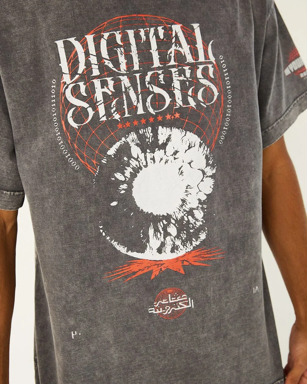Digital Senses Acid Washed Oversized Tee