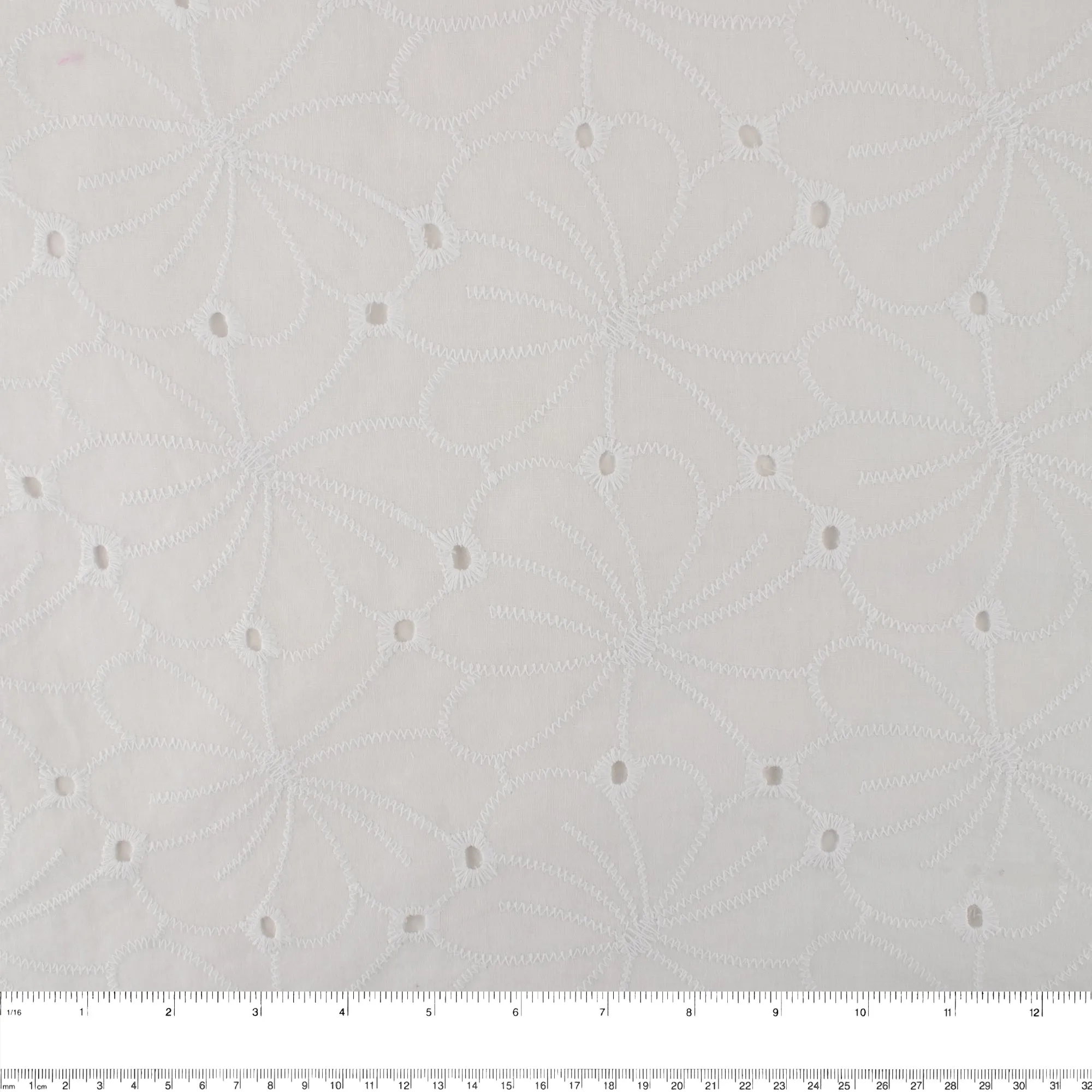 Fashion Embroidered Cotton - Clematis - White