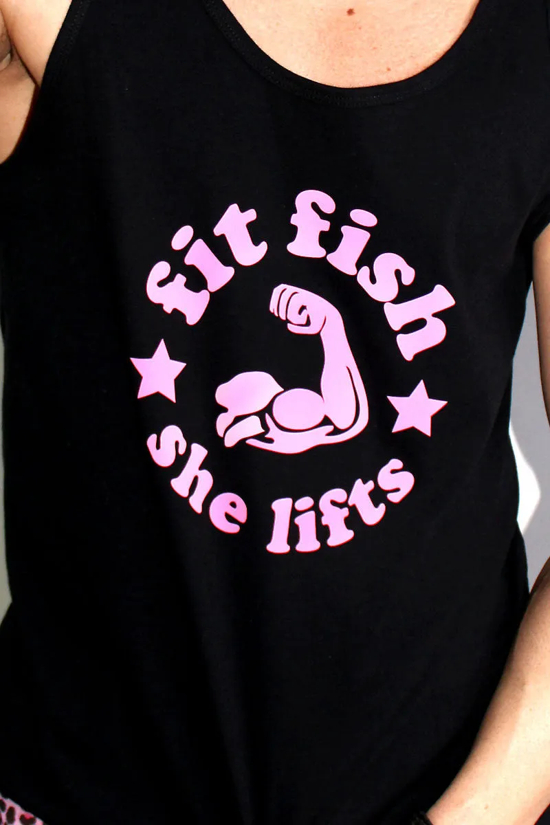 Fit Fish Racerback Tank- Black