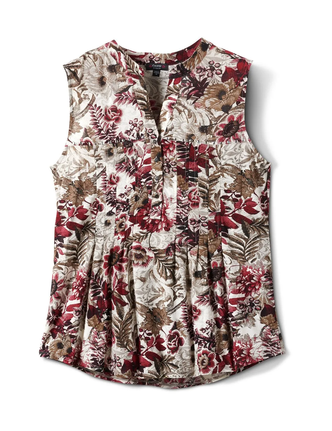 Floral Palm Pintuck Popover