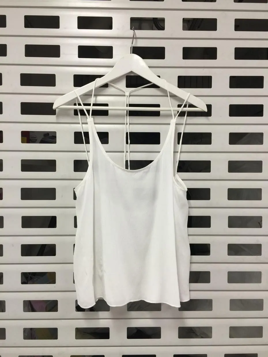 Free shipping women topshop Raine low neck backless  Hollow Out Camis Camisole people  Rayon split solid color crop top