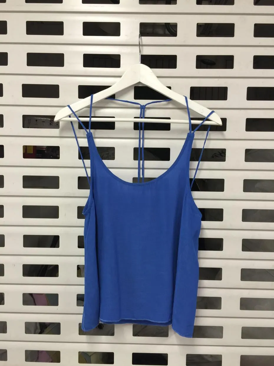 Free shipping women topshop Raine low neck backless  Hollow Out Camis Camisole people  Rayon split solid color crop top