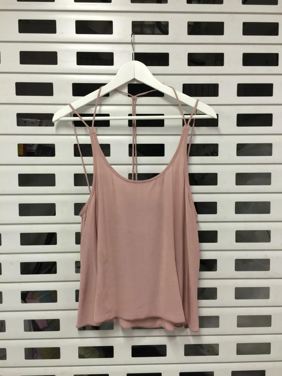 Free shipping women topshop Raine low neck backless  Hollow Out Camis Camisole people  Rayon split solid color crop top