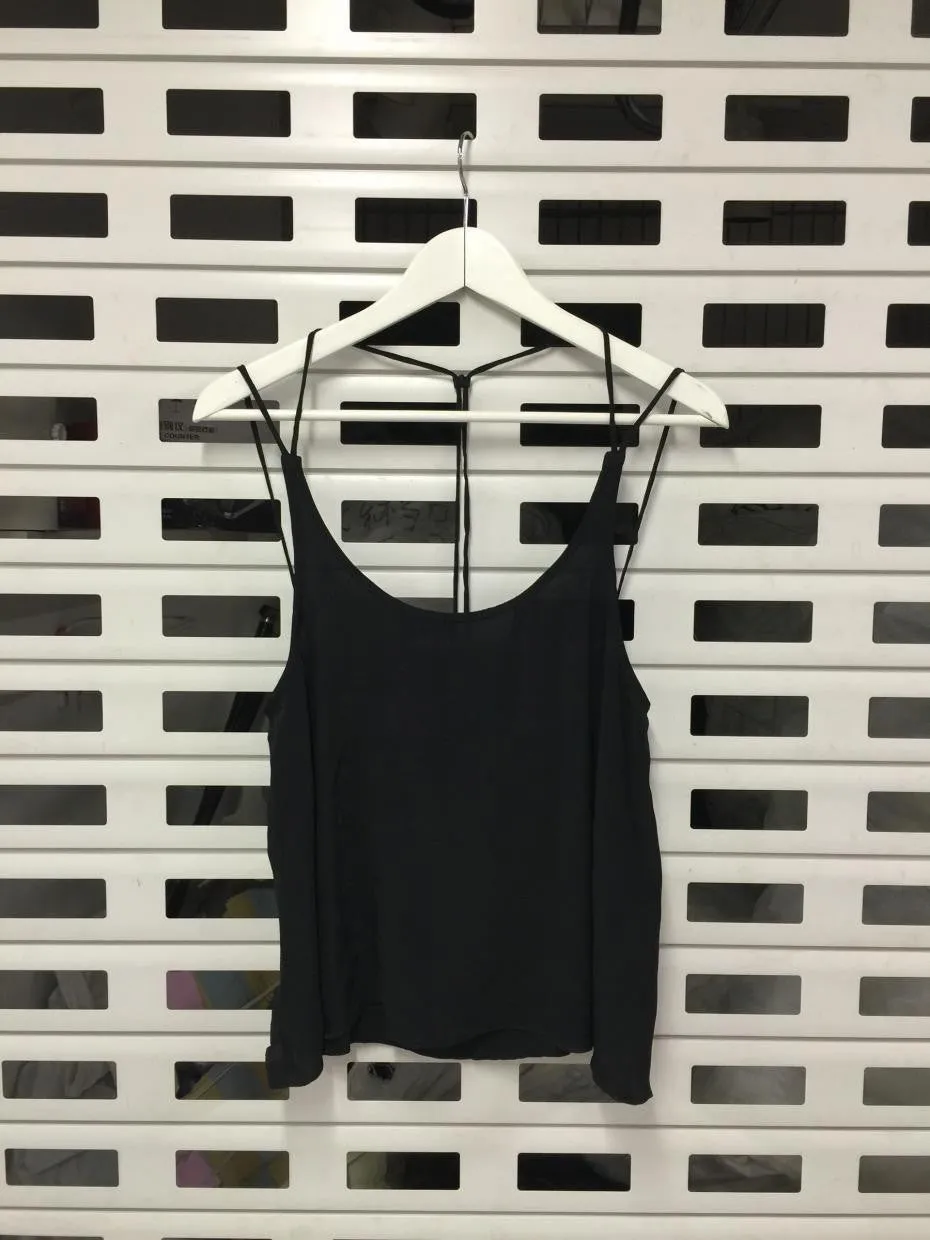 Free shipping women topshop Raine low neck backless  Hollow Out Camis Camisole people  Rayon split solid color crop top