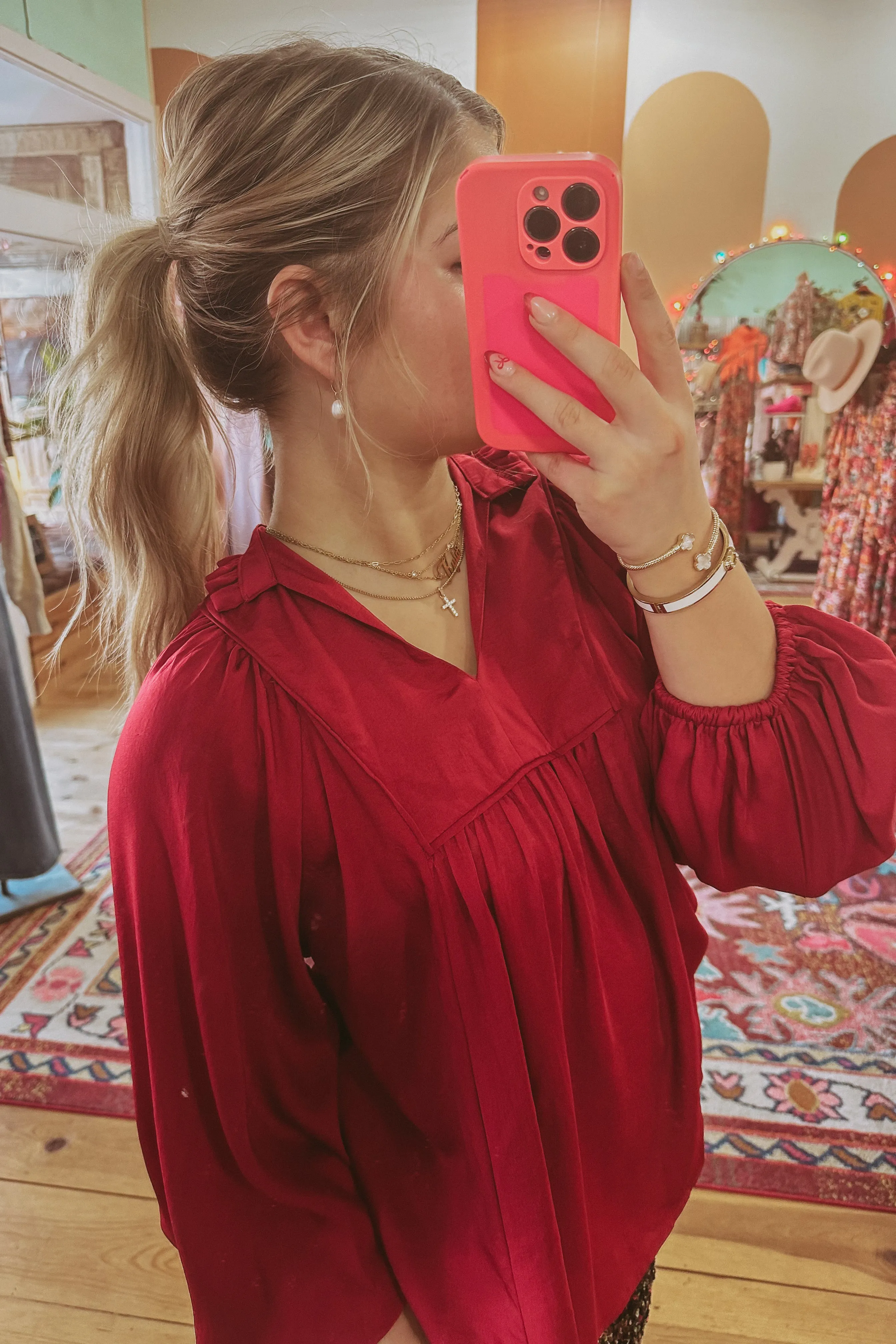 Hot Gossip Satin Blouse