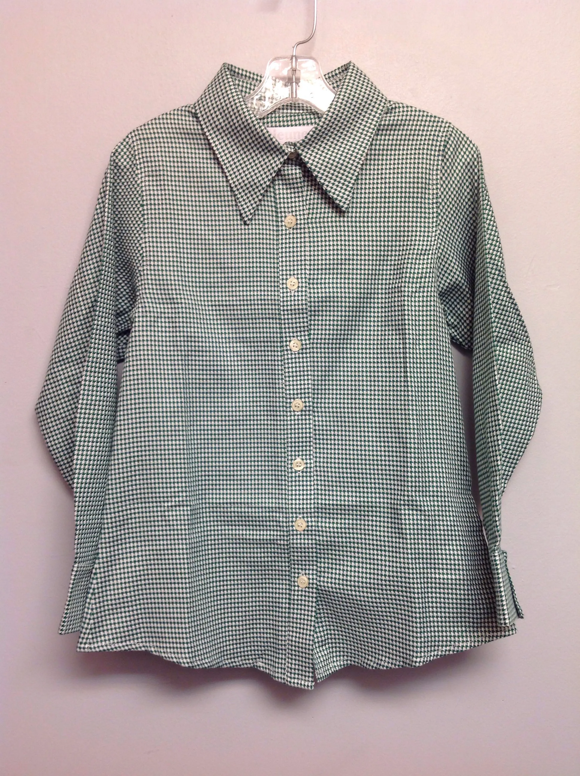 jeune otte Size 12 Green Cotton Big Girls Blouses & Button Downs