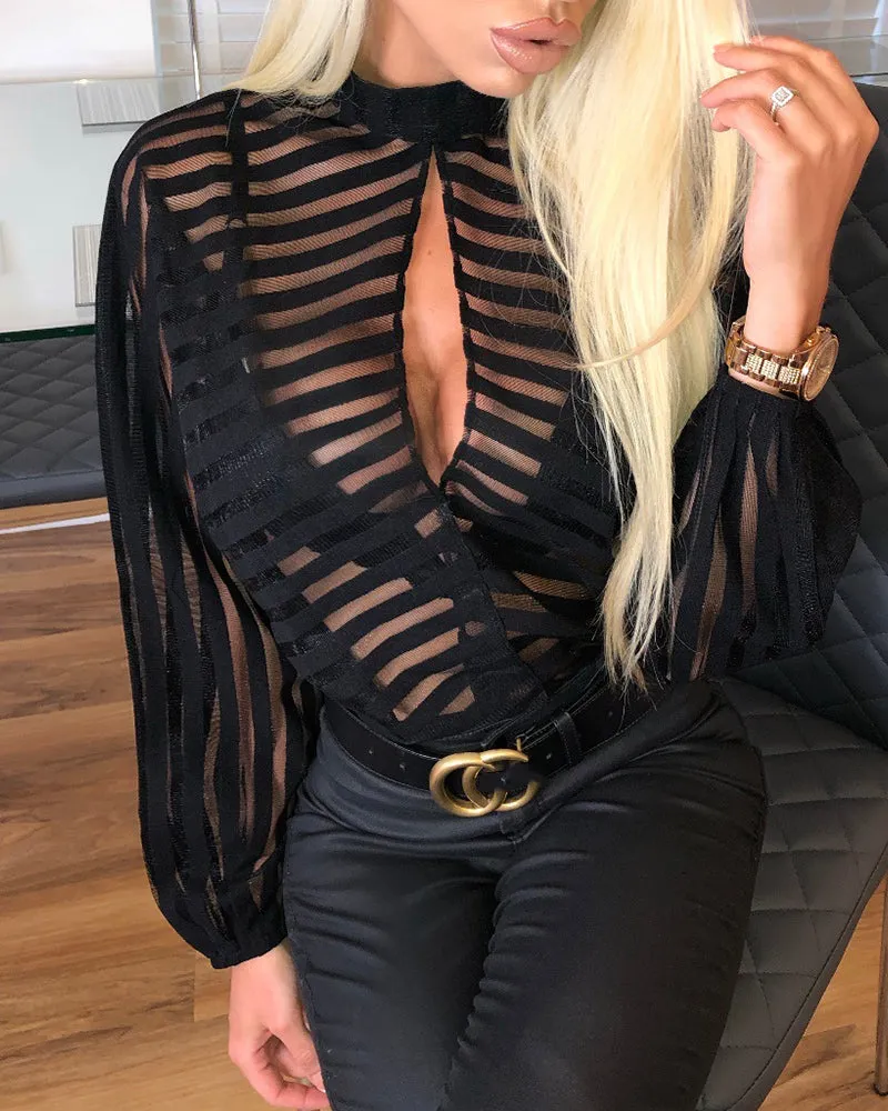 Julia Fashion - Fashion Sexy Shirt Women Mesh Blouses