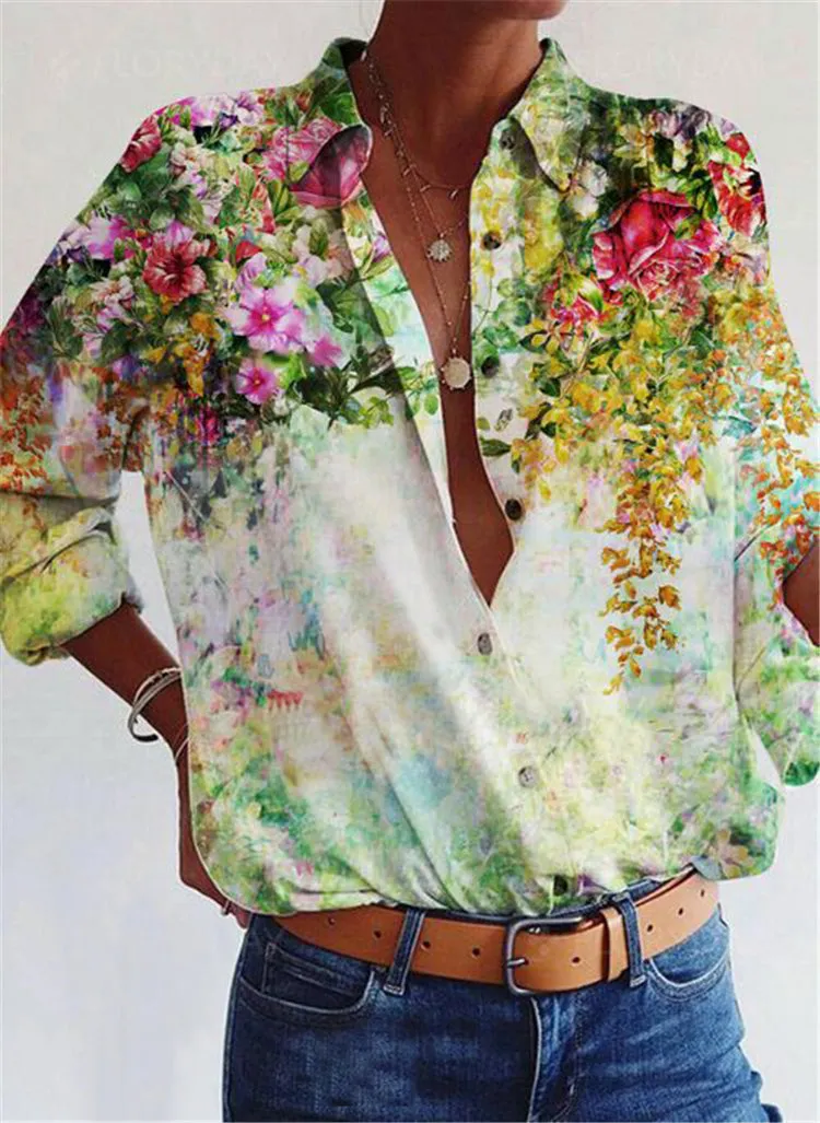 JuliaFashion - 2024 Women Loose Casual Long-sleeved Shirts Blouses