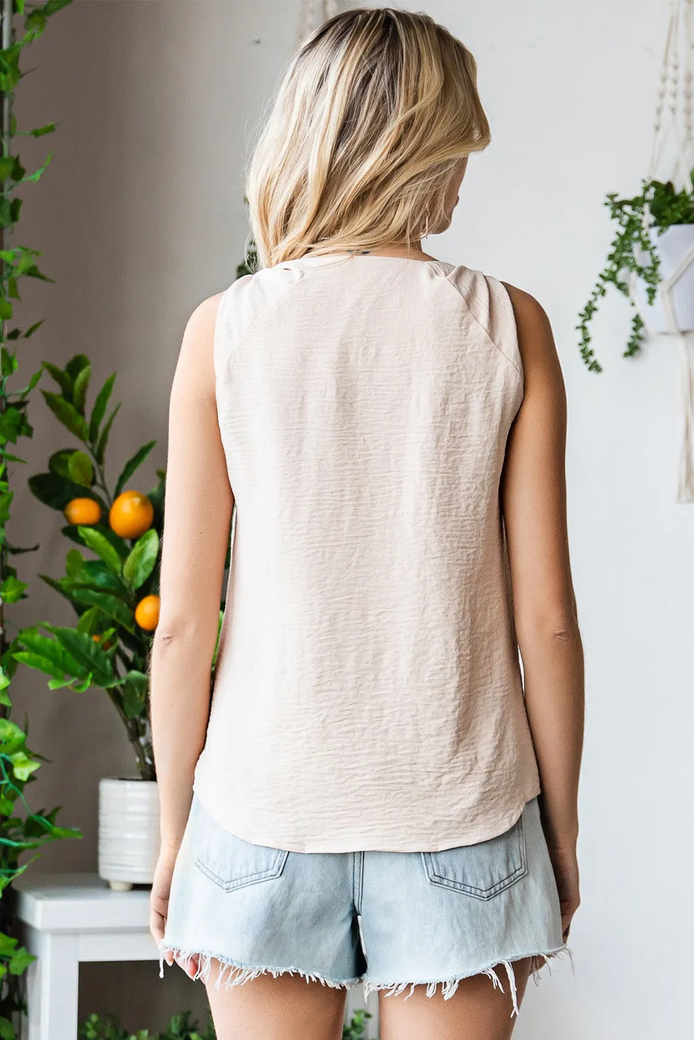 Knot Detail V-Neck Tank - 5 Colors