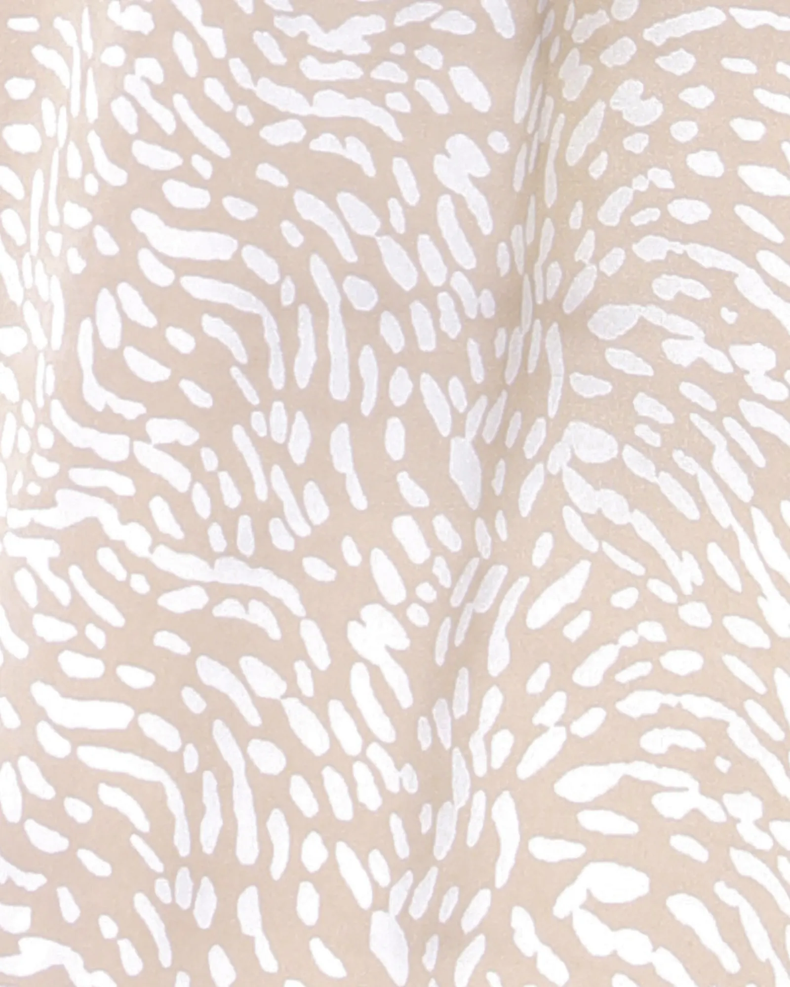 Kylie Printed Tie-Neck Top | Coconut Cream/White