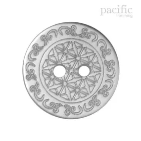 Laser Cut Patterned 2 Hole Clear Transparent Polyester Decorative Button