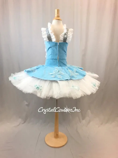 Lt Blue and White Peasant Inspired Platter Tutu