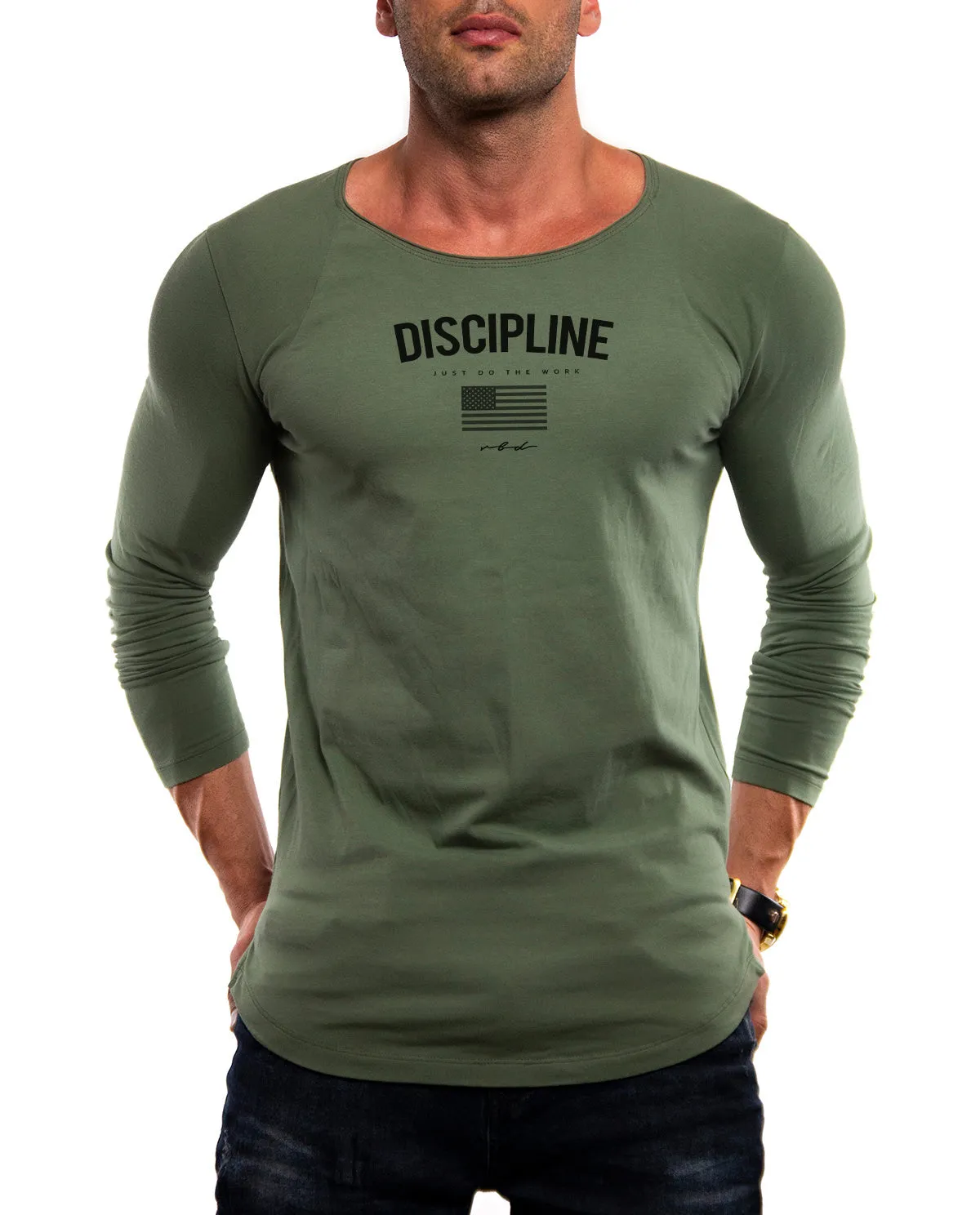 Mens Long Sleeve T-shirt "Discipline" MD933