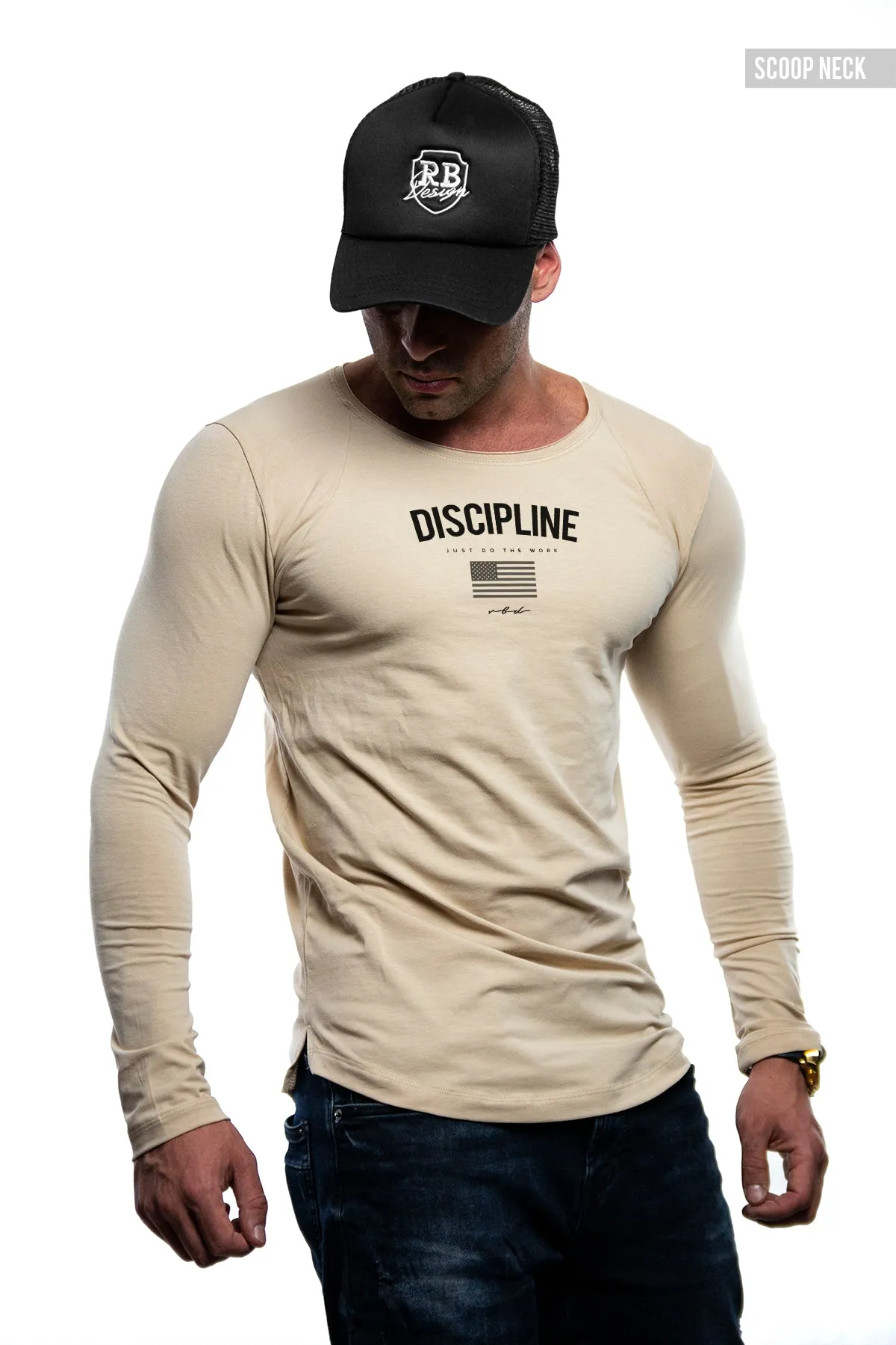 Mens Long Sleeve T-shirt "Discipline" MD933
